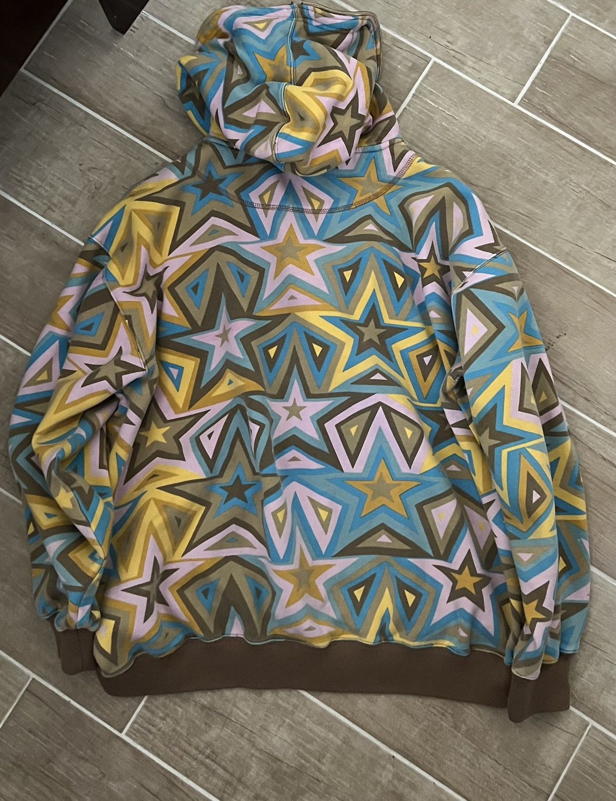 Japanese Brand Vintage Y2K CLH Stars AOP Full Zip Up Hoodie