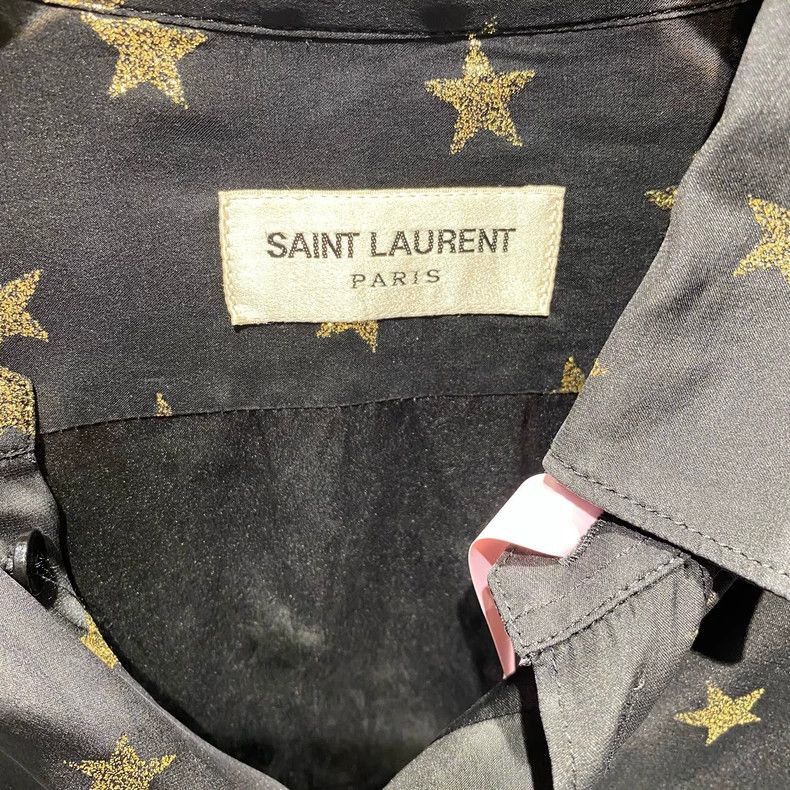 Saint Laurent Paris Saint Laurent Black Silk Star Print Shirt- Size US M / EU 48-50 / 2 - 3 Thumbnail