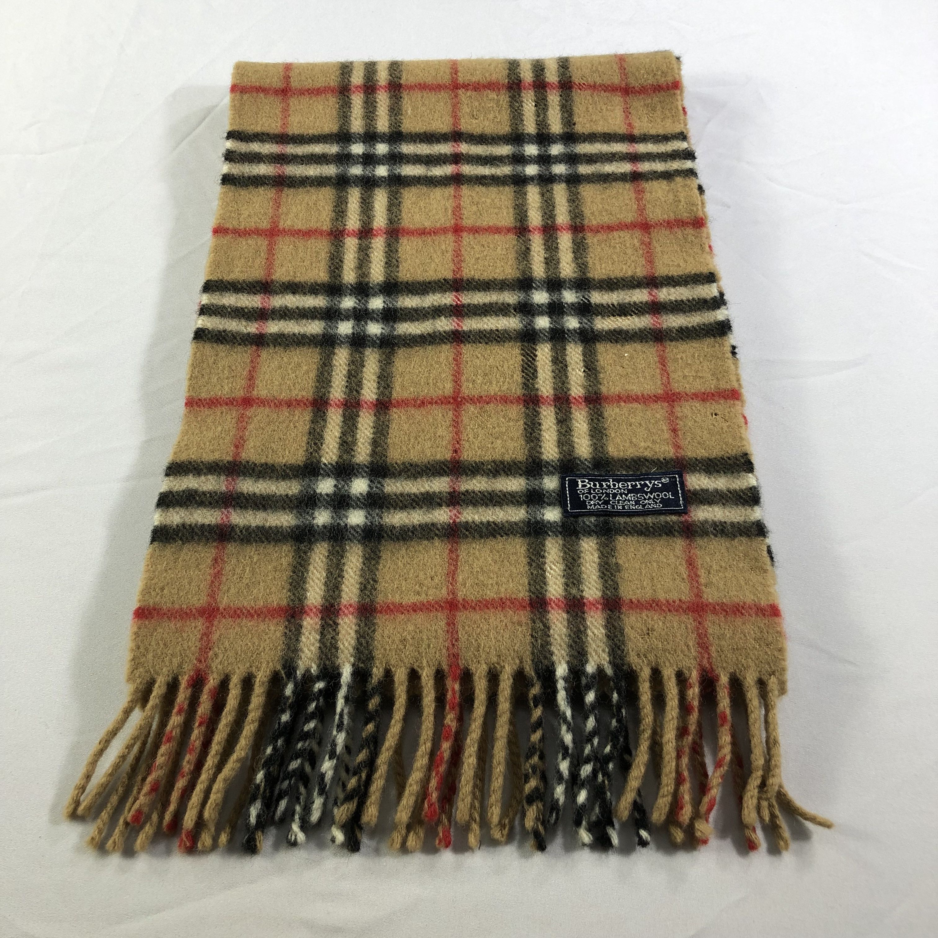 Burberry Burberrys Tan Nova Check Wool Scarf Muffler V1388 Size ONE SIZE - 2 Thumbnail