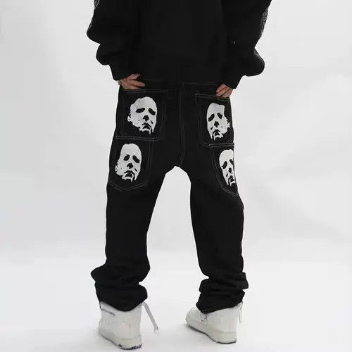 Jean custom pattern y2k hiphop jeans Size US 30 / EU 46 - 2 Thumbnail