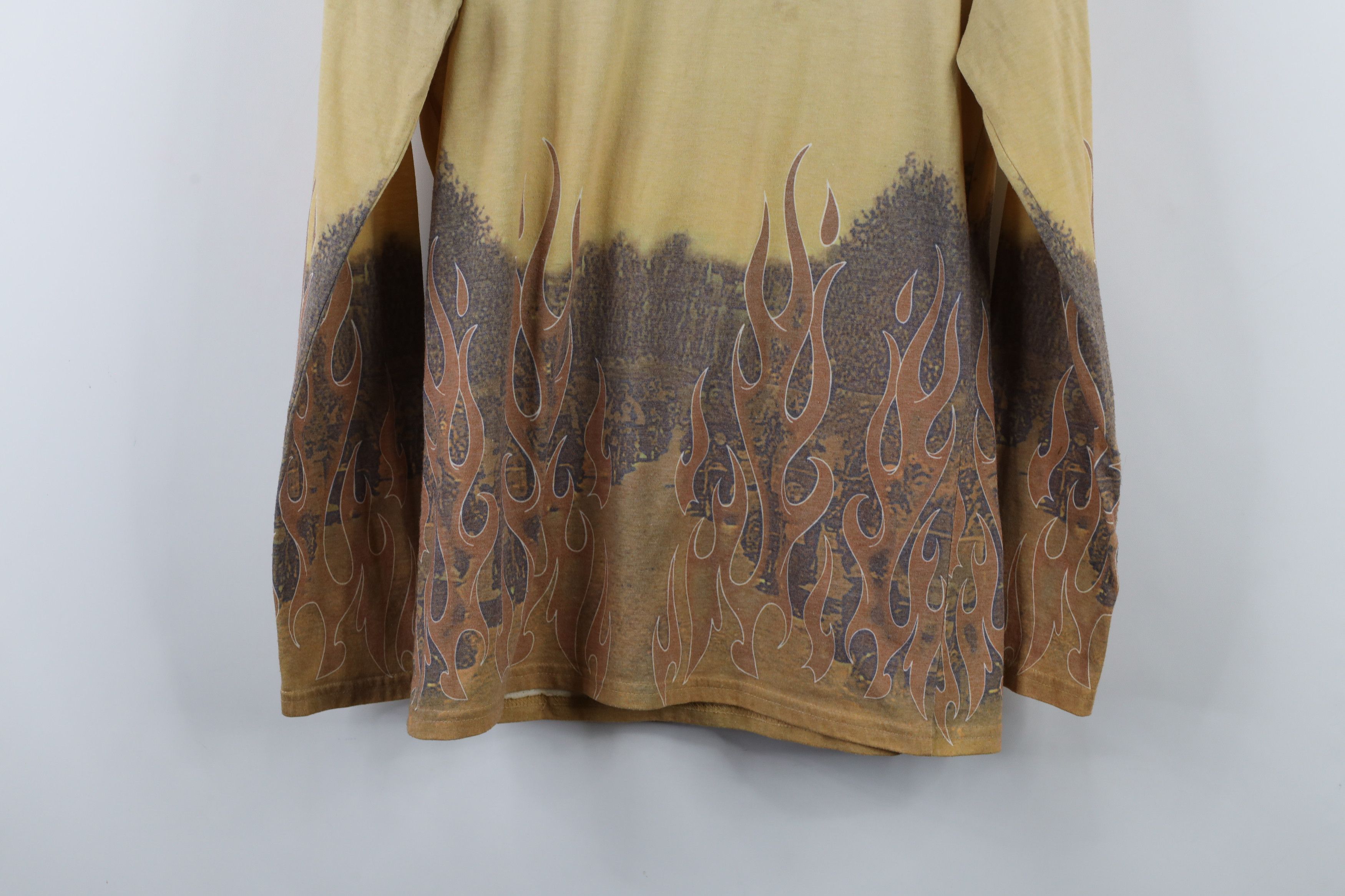 Harley Davidson × Vintage Vintage Y2K Harley Davidson Flames All Over Print T-Shirt Size M / US 6-8 / IT 42-44 - 14 Thumbnail