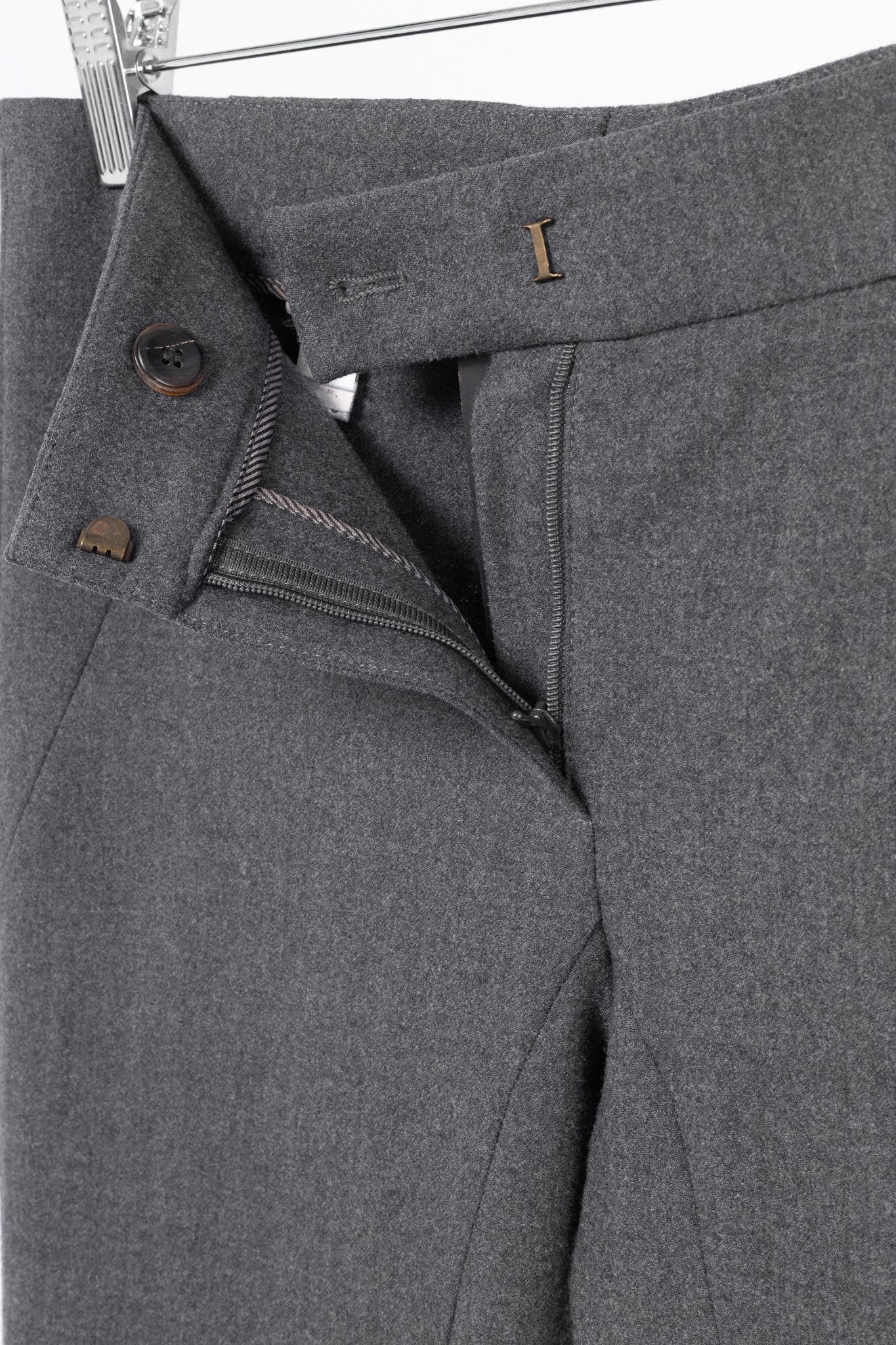 Brunello Cucinelli Brunello Cucinelli Grey Wool-Flannel Skinny Pants Size 27" / US 4 / IT 40 - 7 Thumbnail
