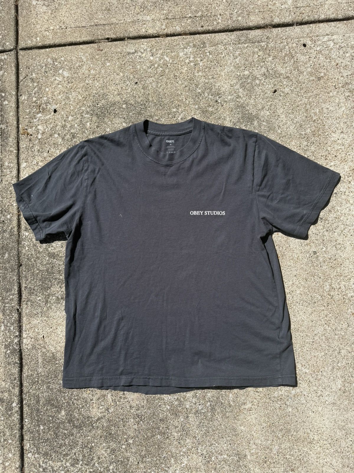 Obey Faded Navy Blue Crewneck Tee Size US M / EU 48-50 / 2 - 2 Thumbnail