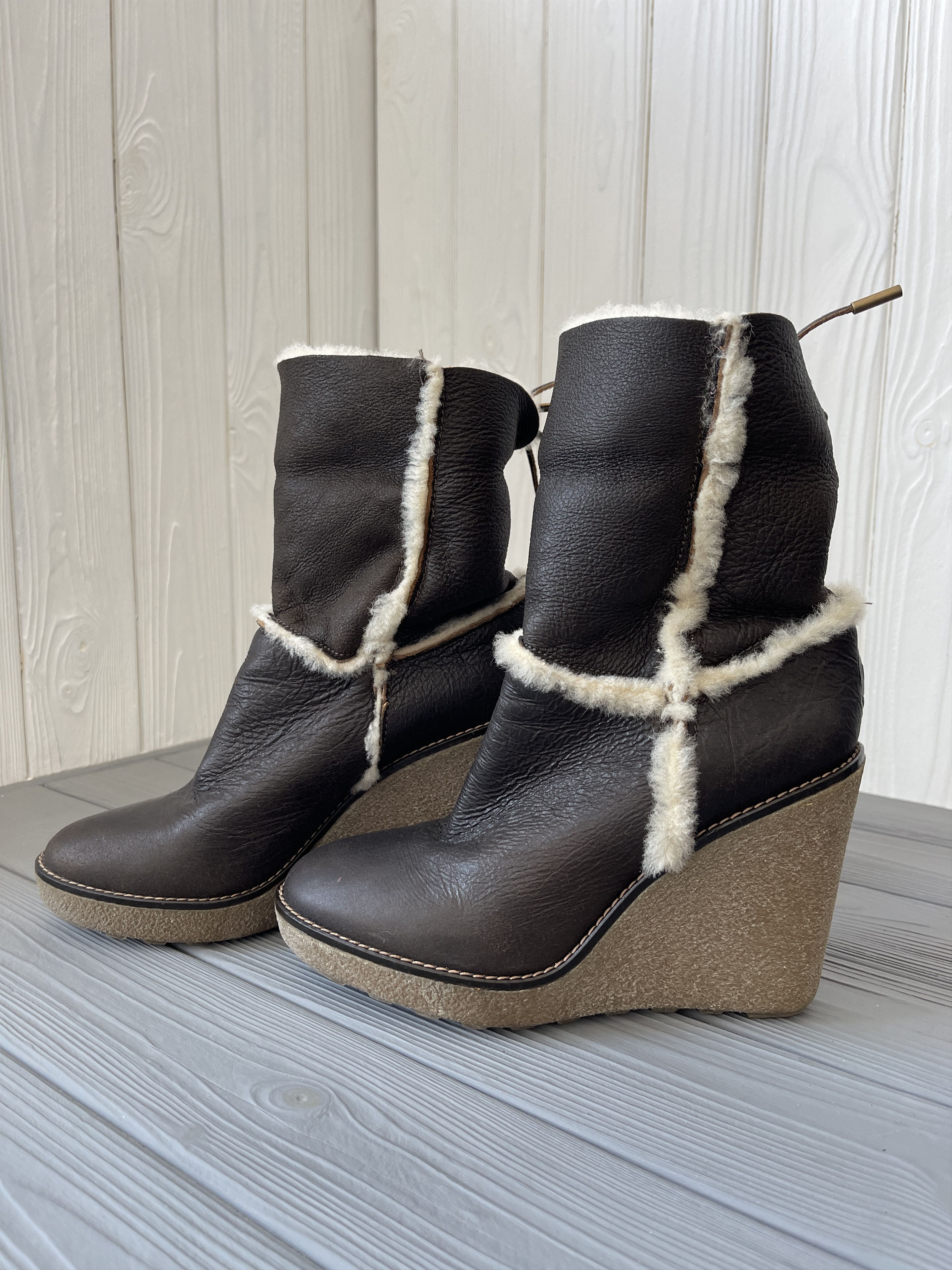 Moncler Moncler Leather Merino Fur Booties Size US 5.5 / IT 35.5 - 4 Thumbnail