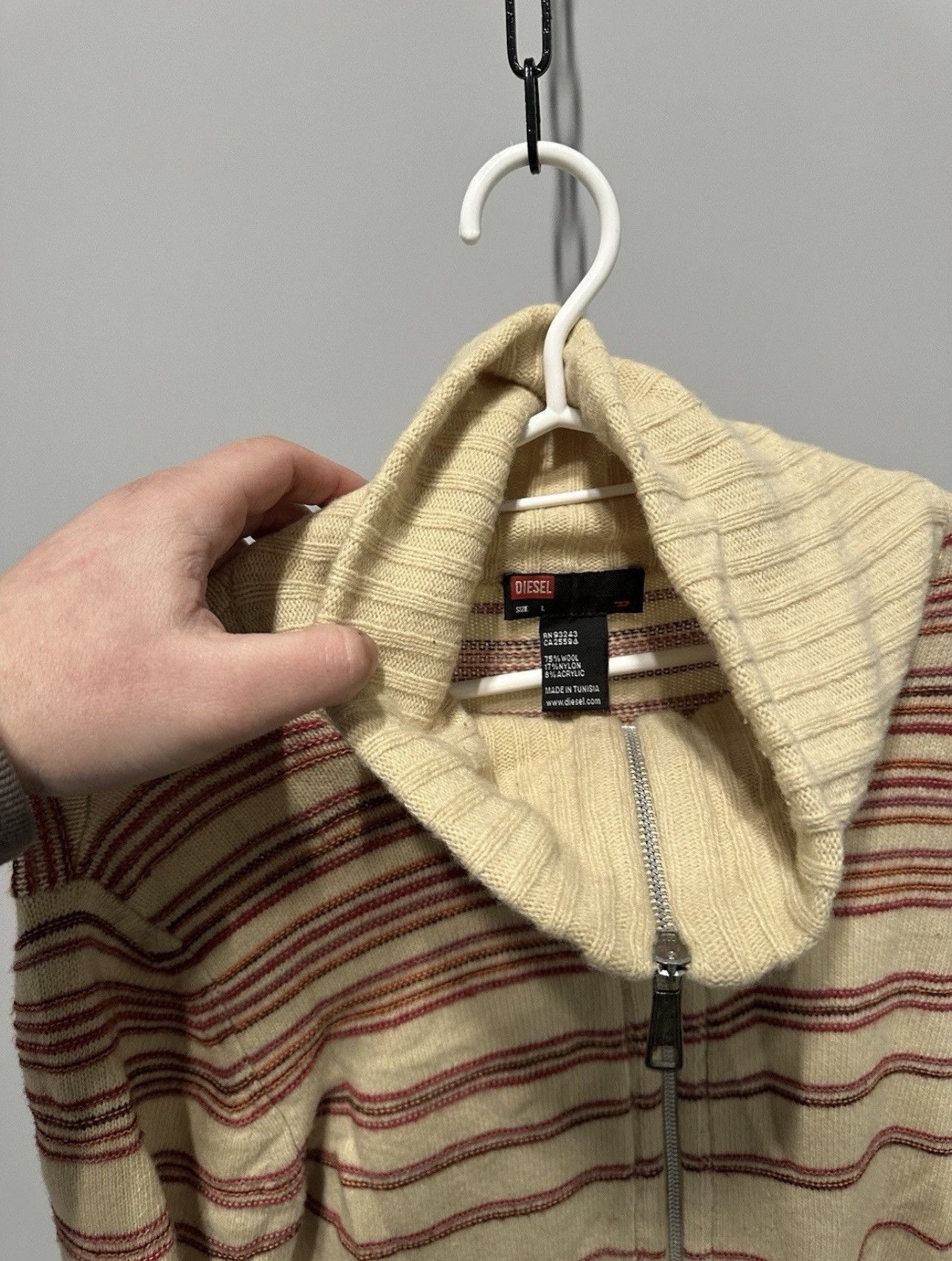 Diesel Diesel Vintage Wool Sweater Full Zip Japan Style Y2K Size US L / EU 52-54 / 3 - 5 Thumbnail