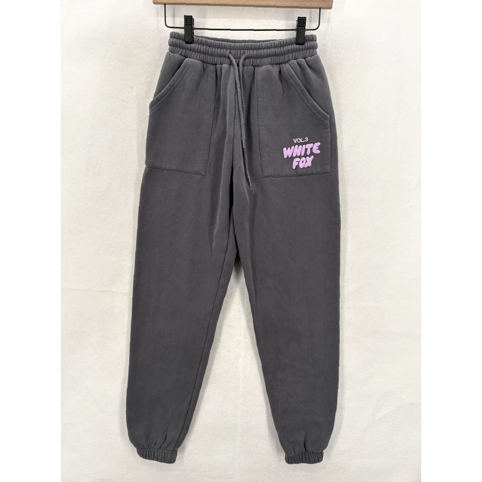 Vintage VINTAGE White Fox Sweatpants Womens XXS Gray Fleece Jogger Pockets Lounge Casual Logo Size 24" / US 00 / IT 34 - 2 Thumbnail