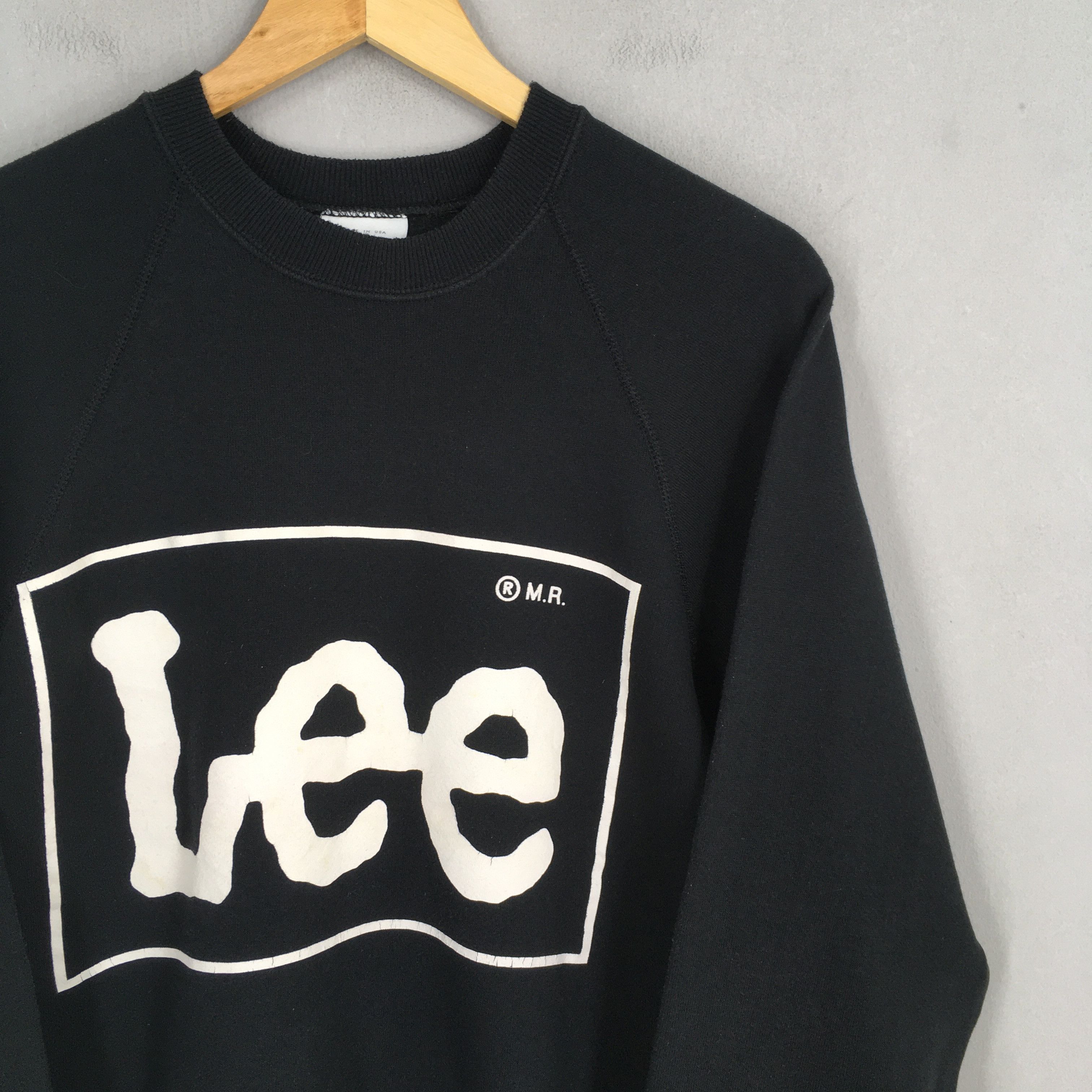 Lee × Vintage Vintage 90s Lee Jeans USA Black Sweatshirt Medium Size US M / EU 48-50 / 2 - 2 Thumbnail