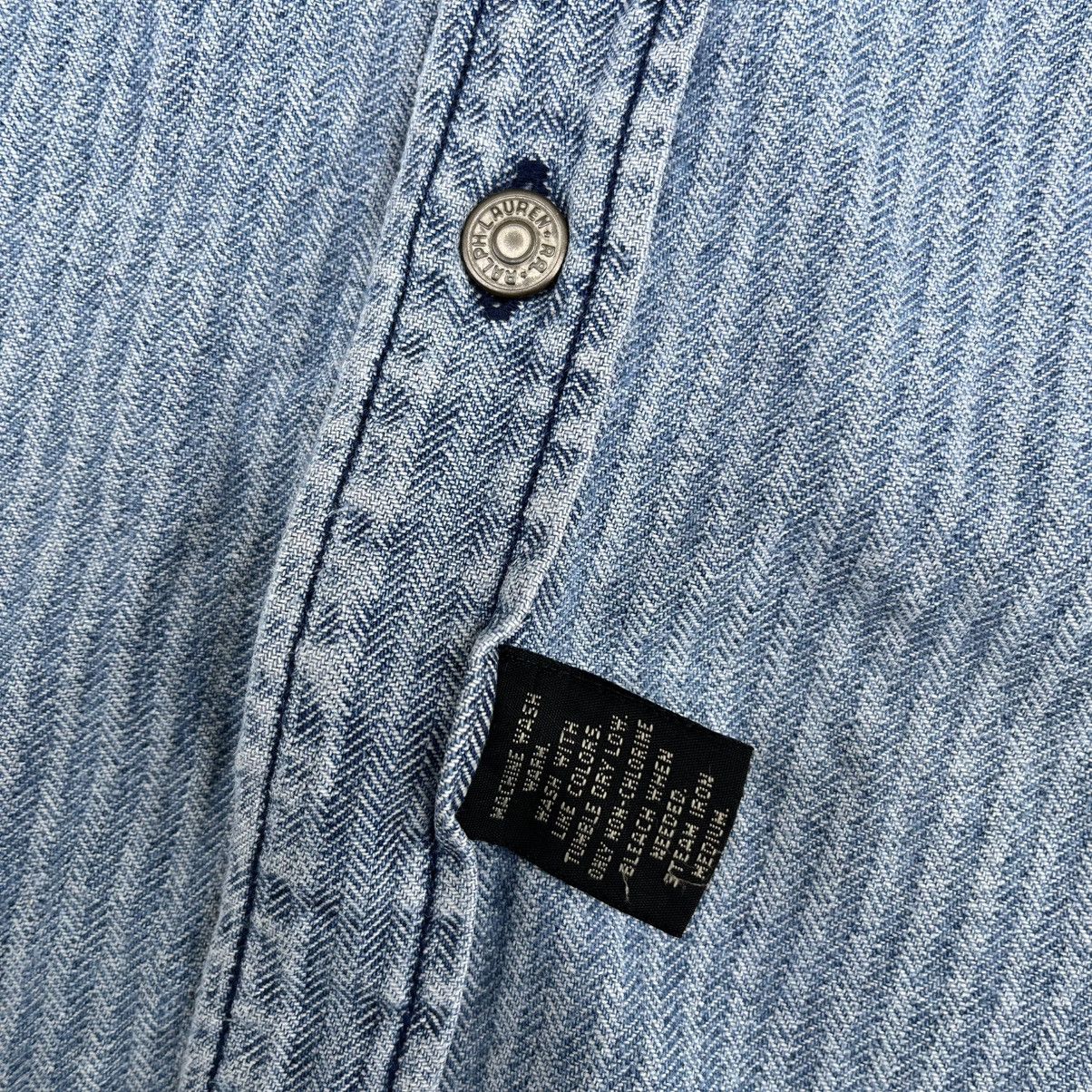 RRL Ralph Lauren RARE‼️ Vintage 90s RRL HBT Denim Workshirt Western Workwear Size US M / EU 48-50 / 2 - 5 Thumbnail