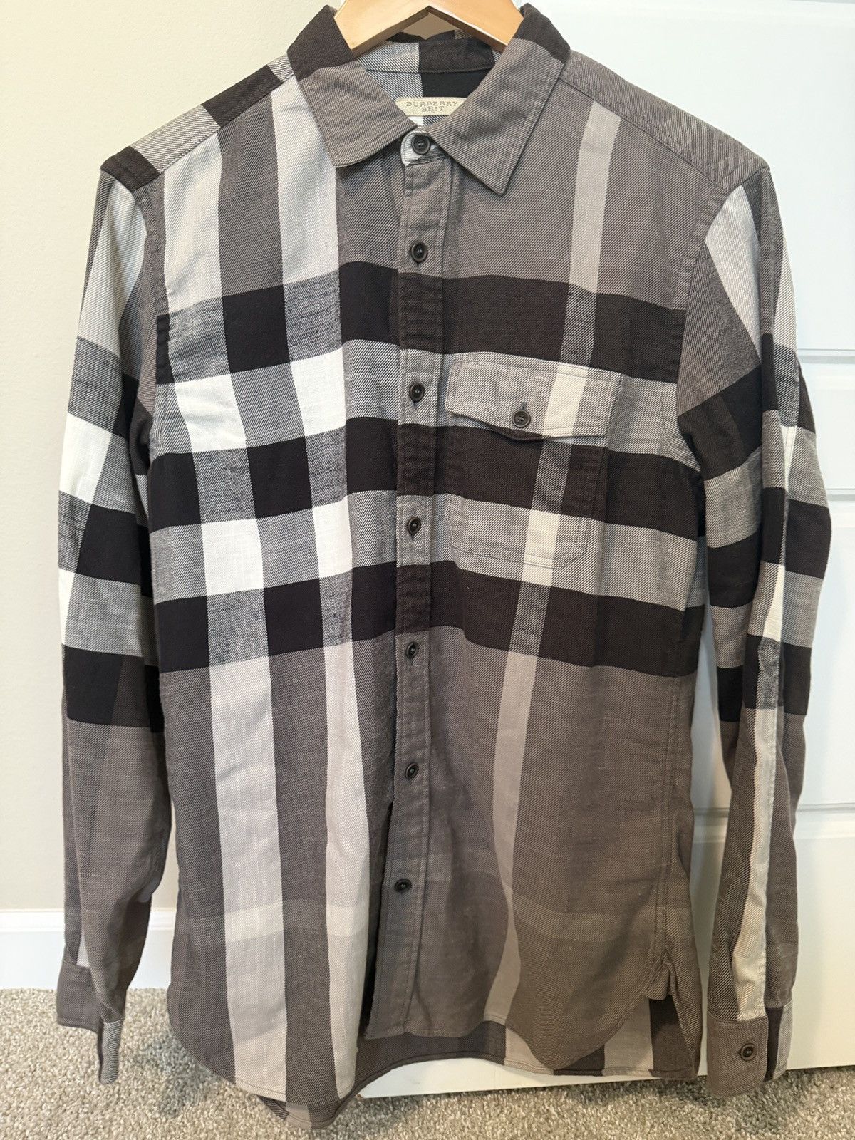 Burberry Burberry Brit Check Flannel Shirt Gray Size M Size US M / EU 48-50 / 2 - 1 Thumbnail