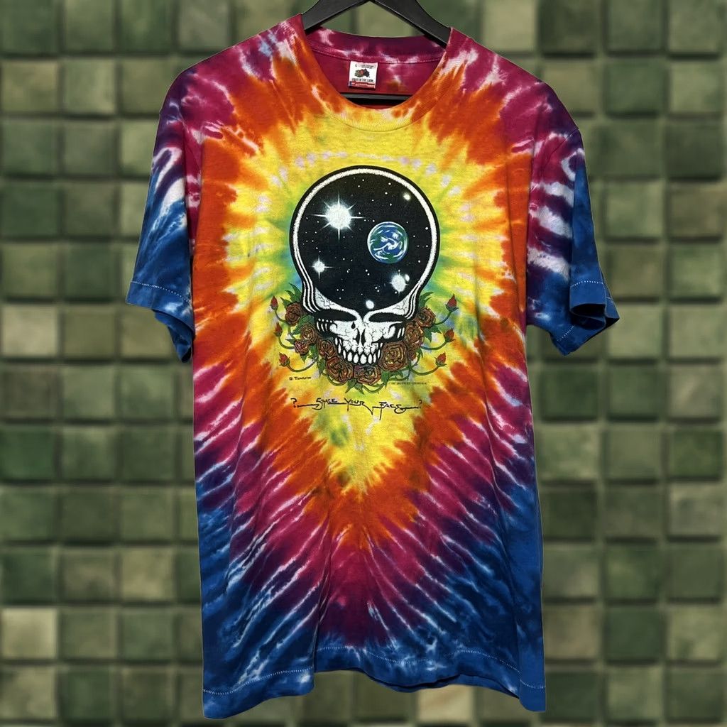 Fruit Of The Loom VINTAGE Grateful Dead Band T Shirt Space Your Face Tie Dye XL? L Size US L / EU 52-54 / 3 - 1 Thumbnail