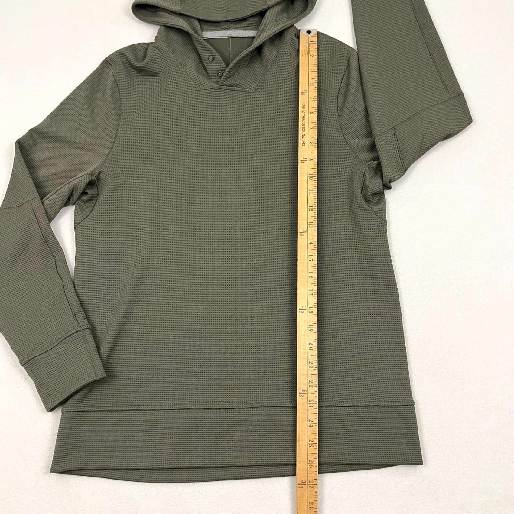 Lululemon Lululemon Stitch Shift Hoodie Mens S Green Waffle Knit Snap Active Pullover Prep Shirt Size US S / EU 44-46 / 1 - 5 Thumbnail