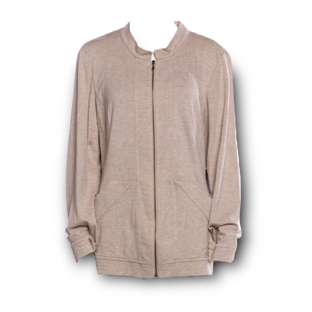 St. John St. John Spa Zip Up Sweatshirt Long Sleeve Jacket Oatmeal Me Size L / US 10 / IT 46 - 1 Thumbnail