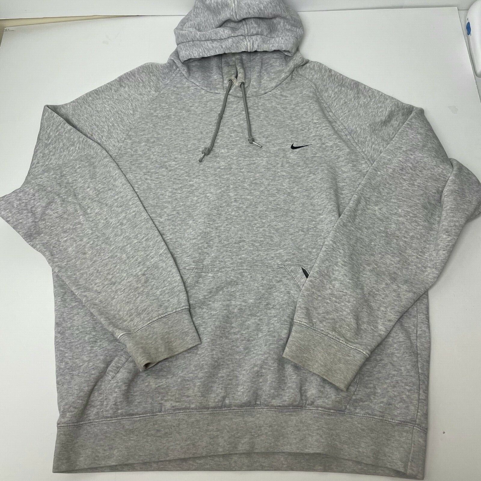 Nike Vintage Nike Hoodie Mens Large Light Gray Black Swoosh Size US L / EU 52-54 / 3 - 1 Thumbnail