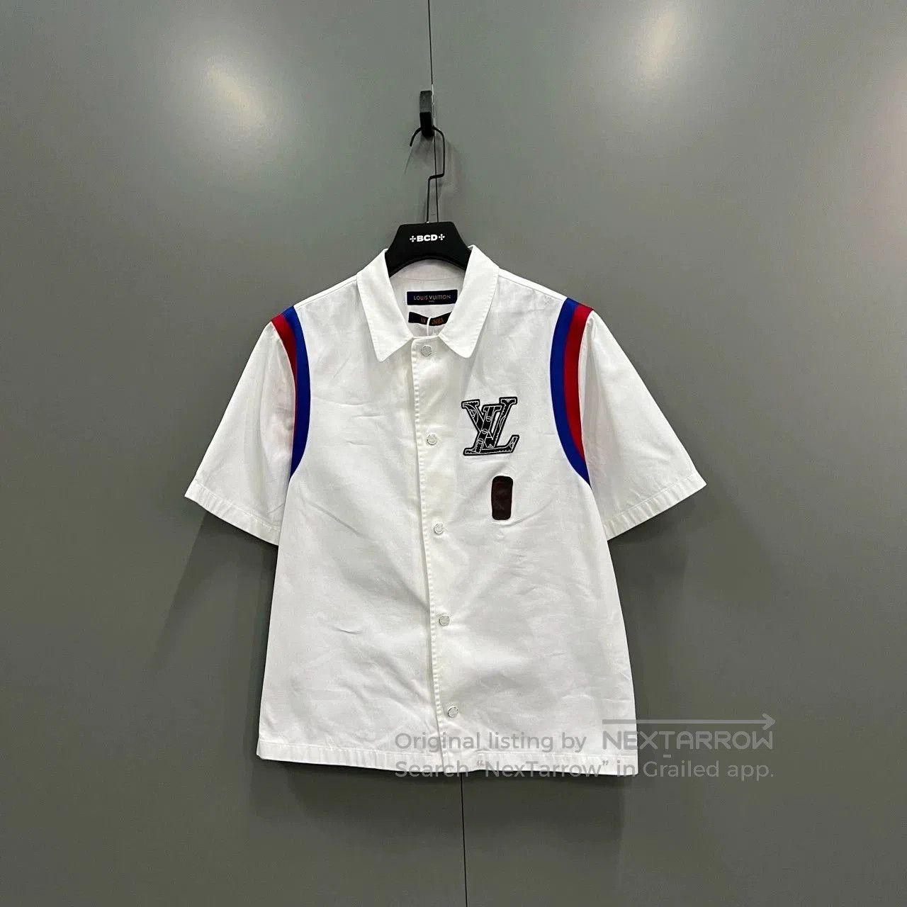 louis vuitton nba logo short sleeve shirt.