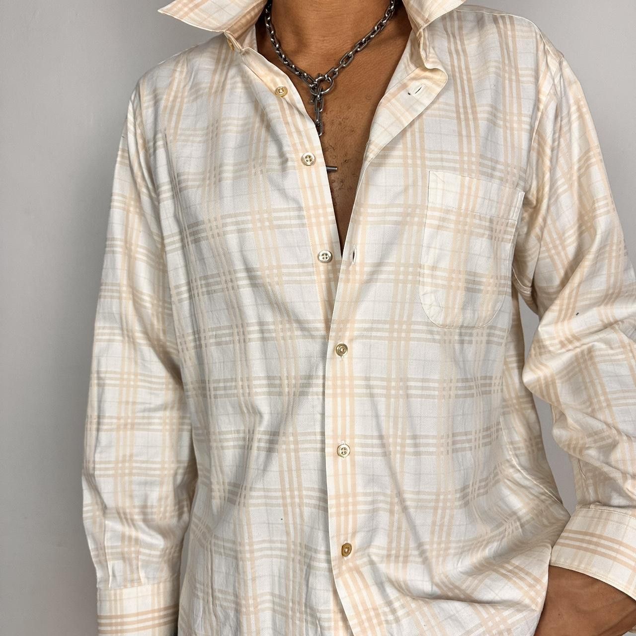Burberry Vintage Burberry Tan Tartan Button Up Shirt - Large Size US L / EU 52-54 / 3 - 2 Thumbnail
