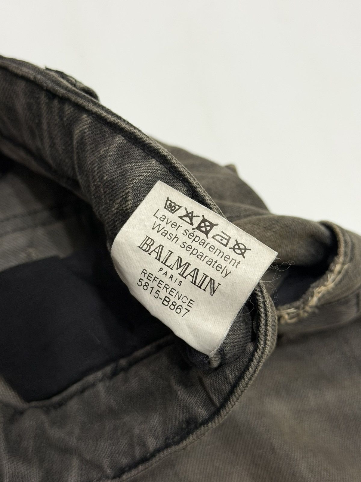 Balmain BALMAIN Decarnin SS 2010 Oil Stained Runway Biker Zip Jeans Size US 28 / EU 44 - 19 Thumbnail