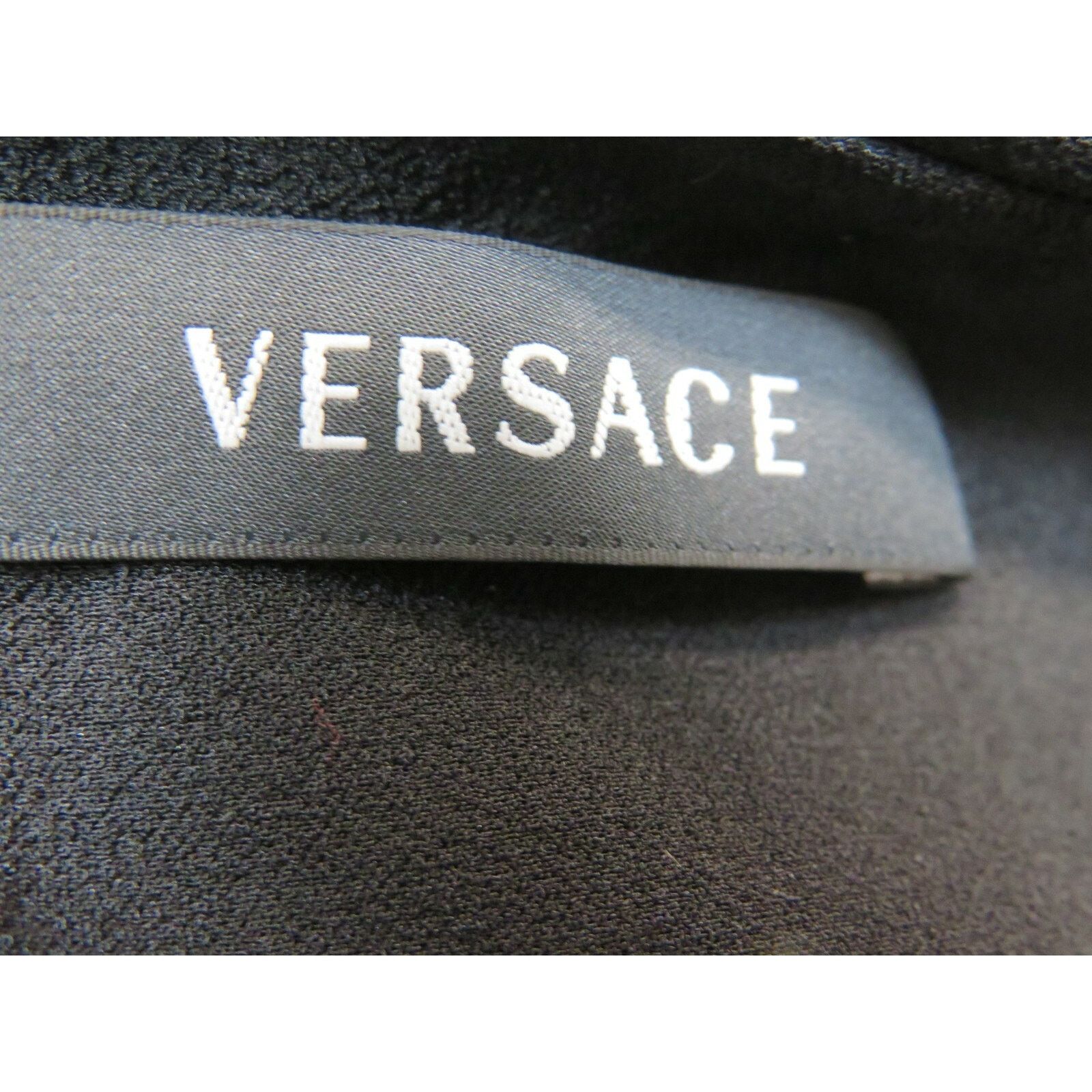 Versace VERSACE BLACK SILK FLOWER BROOCH TOP HALTER BLOUSE 44 ITALY Size M / US 6-8 / IT 42-44 - 9 Thumbnail