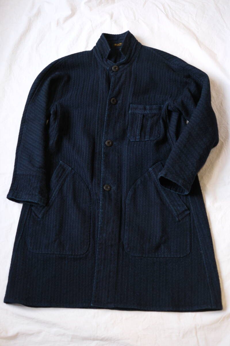 Comoli Django Atour Artisan Indigo Herringbone Coat (Japan Artisan) Size US M / EU 48-50 / 2 - 1 Thumbnail
