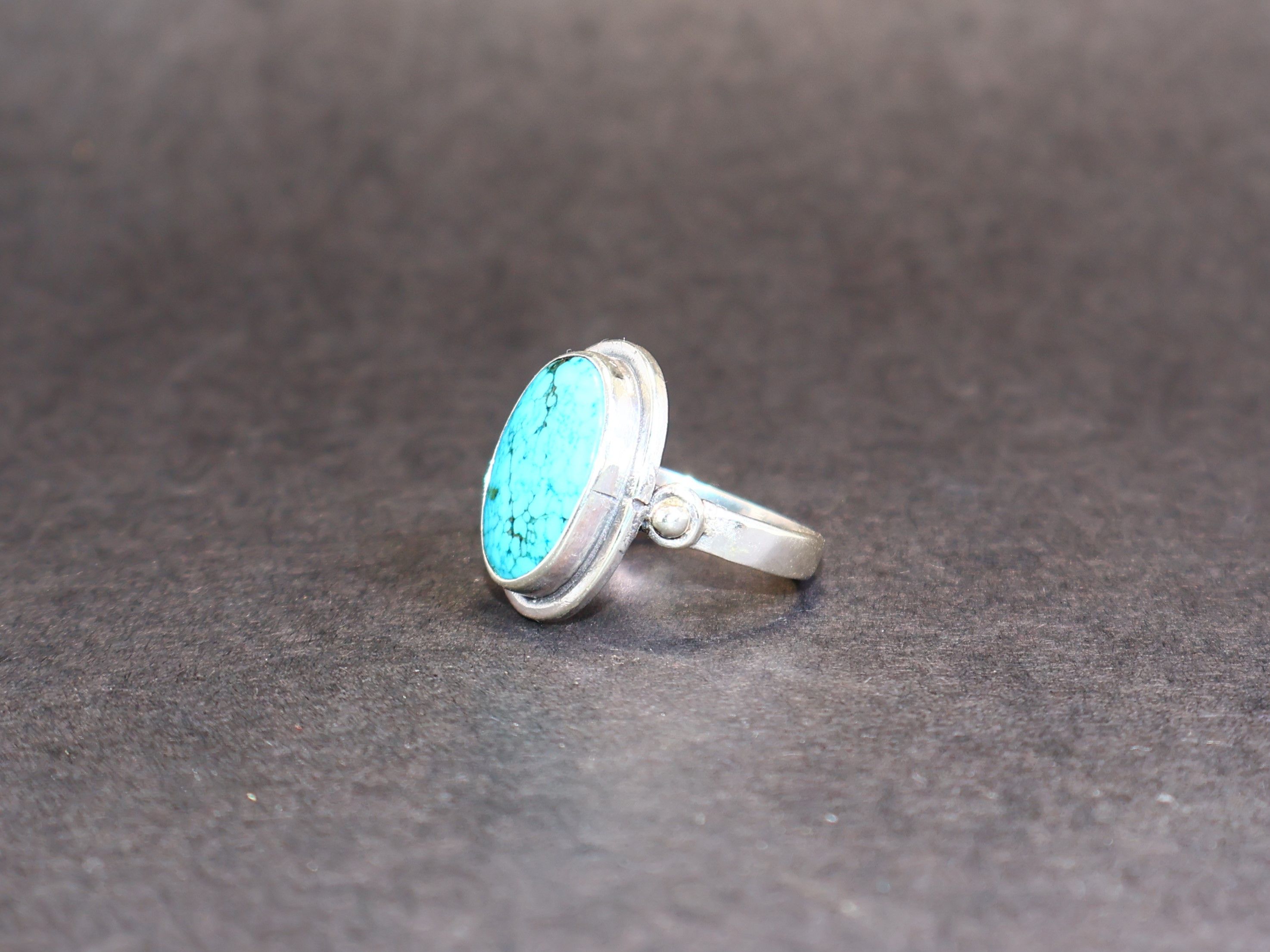Handmade Turquoise Ring, Sterling Silver Handmade Green Gemstone Ring Size ONE SIZE - 6 Thumbnail