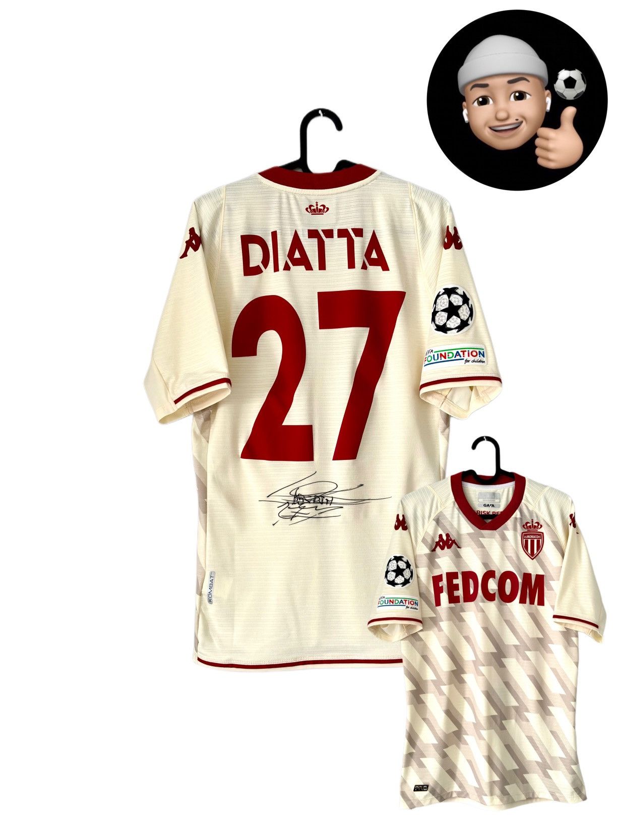 Kappa 2021 2022 GAME ISSUE AS Monaco Kappa Third Kit Soccer Jersey Size US M / EU 48-50 / 2 - 1 Thumbnail