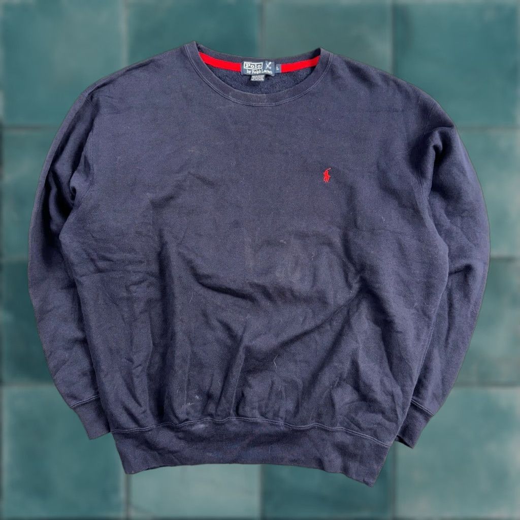 Polo Ralph Lauren VINTAGE Polo Ralph Lauren Sweatshirt Men L Blue Crewneck 90s Pony Embroidered Pullover Shirt Size US L / EU 52-54 / 3 - 1 Thumbnail