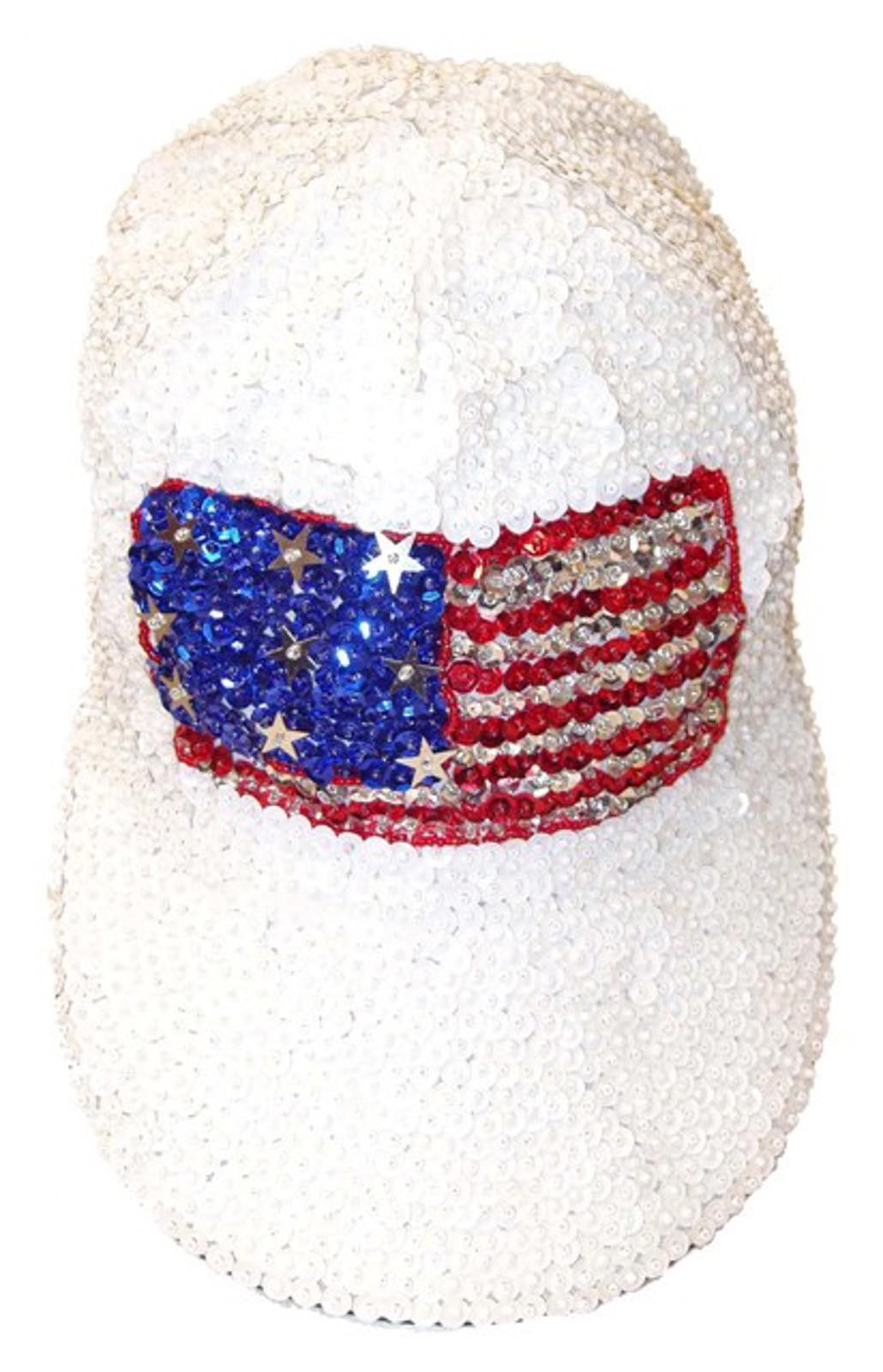 Designer Sequin Baseball Cap Usa. Size ONE SIZE - 1 Preview