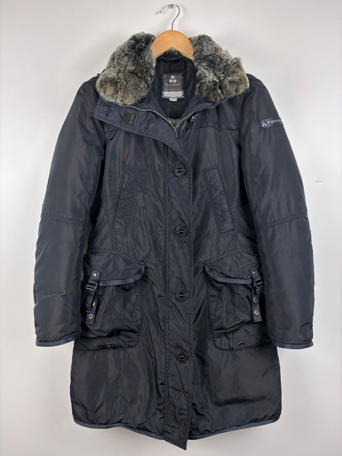 Peuterey Womens Peuterey Down Hooded Parka Jacket Navy Blue Size 42 Size S / US 4 / IT 40 - 1 Thumbnail