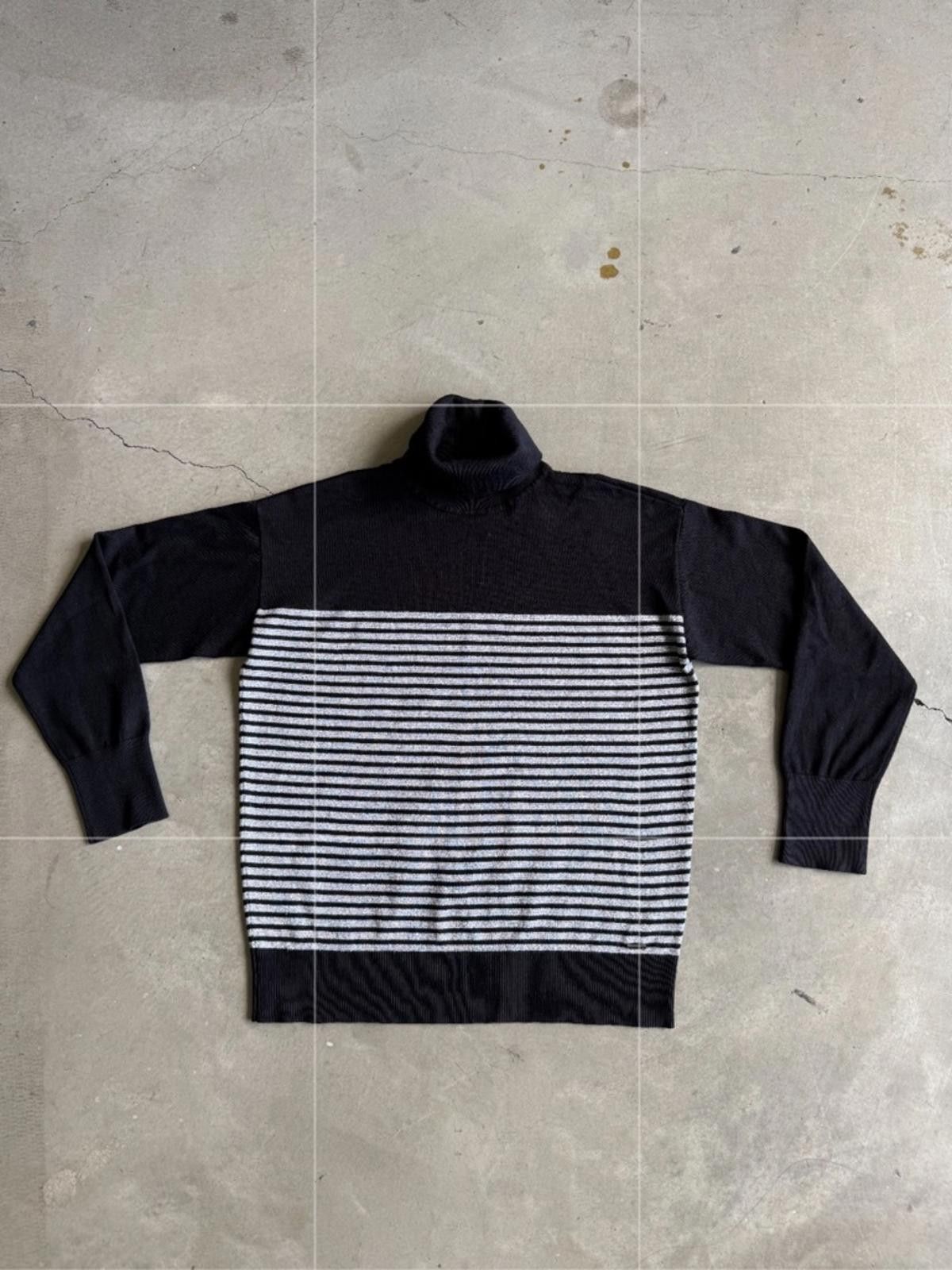 DKNY DKNY / Striped Turtleneck Sweater / Black Silver Size S / US 4 / IT 40 - 2 Thumbnail
