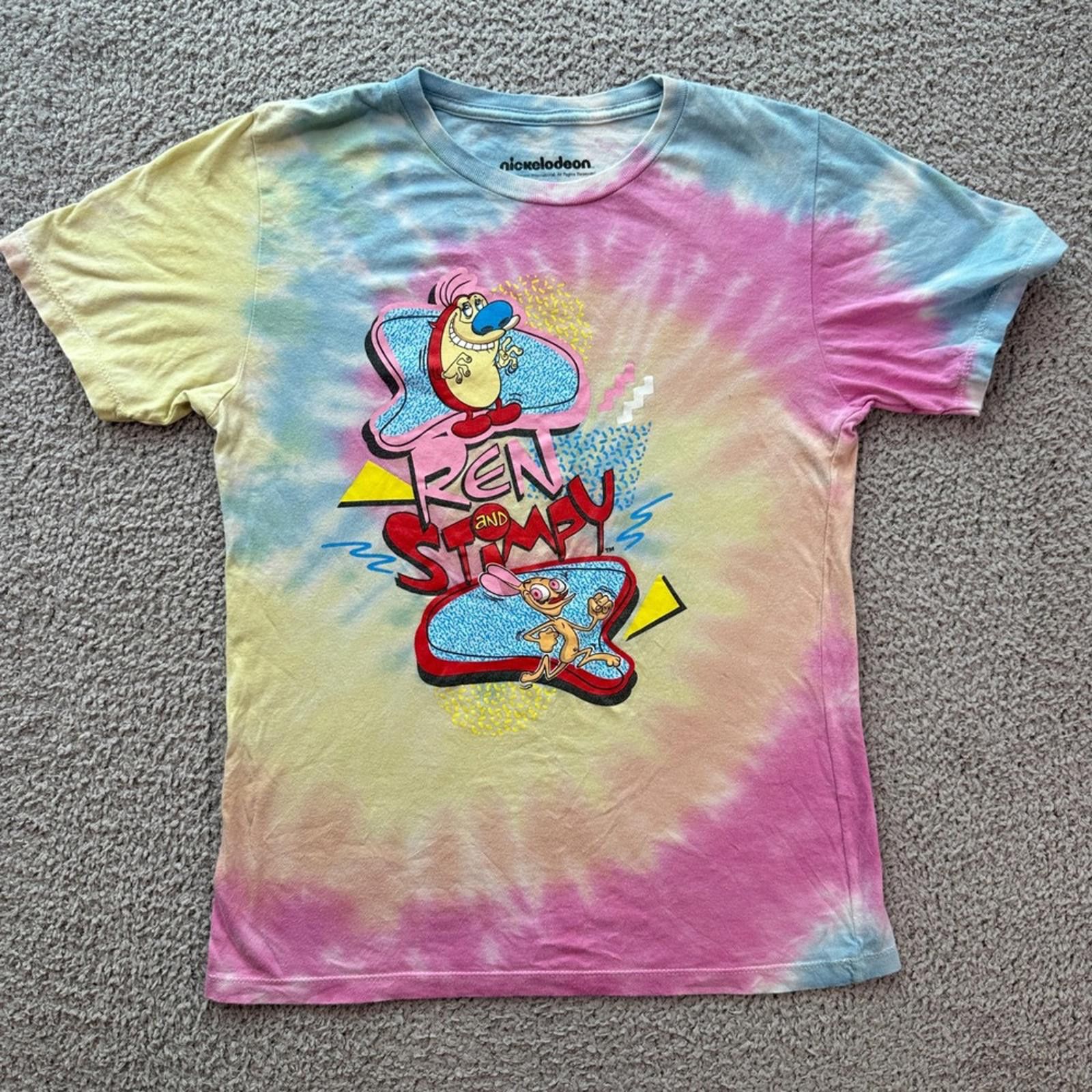 Nickelodeon Nickelodeon Ren & Stimpy Tie Dye T Shirt Women L Cartoon Size L / US 10 / IT 46 - 1 Thumbnail