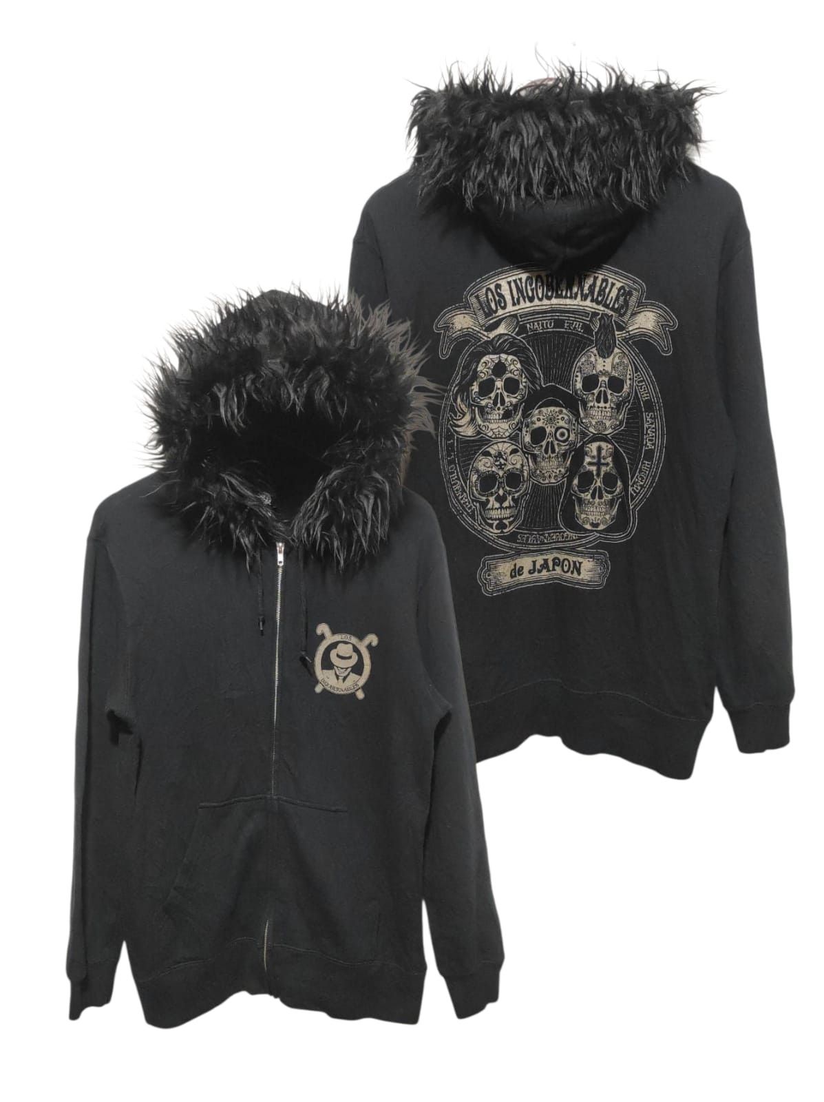 If Six Was Nine Los Ingobernables De Japan Skull Zip Fur Hoodie LGB style Size US M / EU 48-50 / 2 - 1 Thumbnail