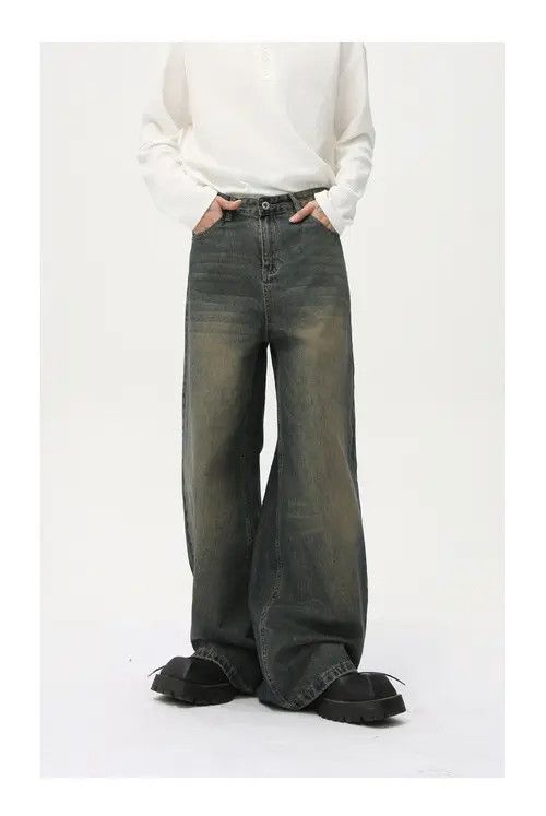 Japanese Brand × Jean Pants Japanese retro distressed retro casual versatile jeans Size US 32 / EU 48 - 1 Thumbnail