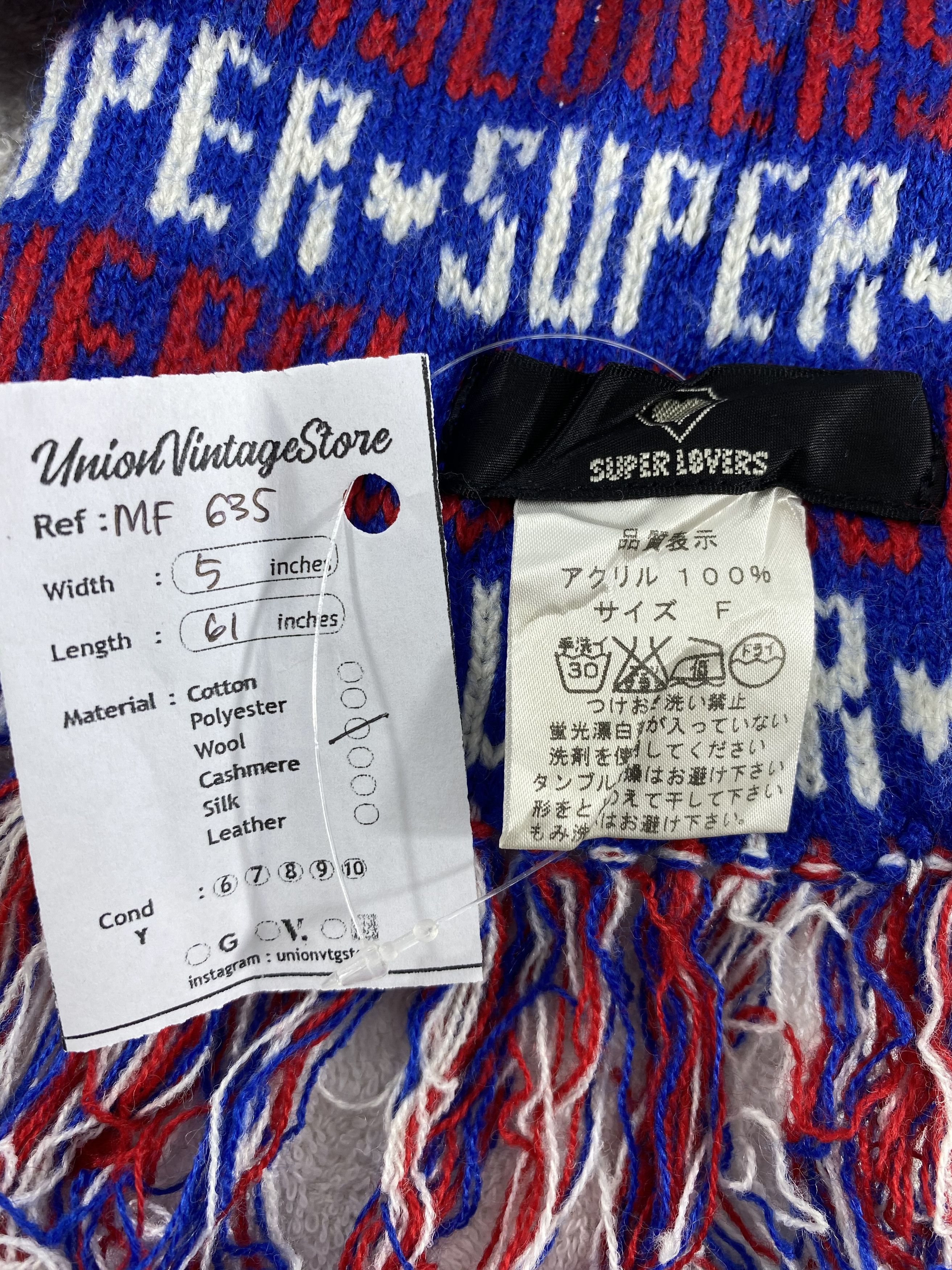 Super Lovers Vintage Super Lovers Scarf/Muffler/Neckwear MF635 Size ONE SIZE - 4 Thumbnail