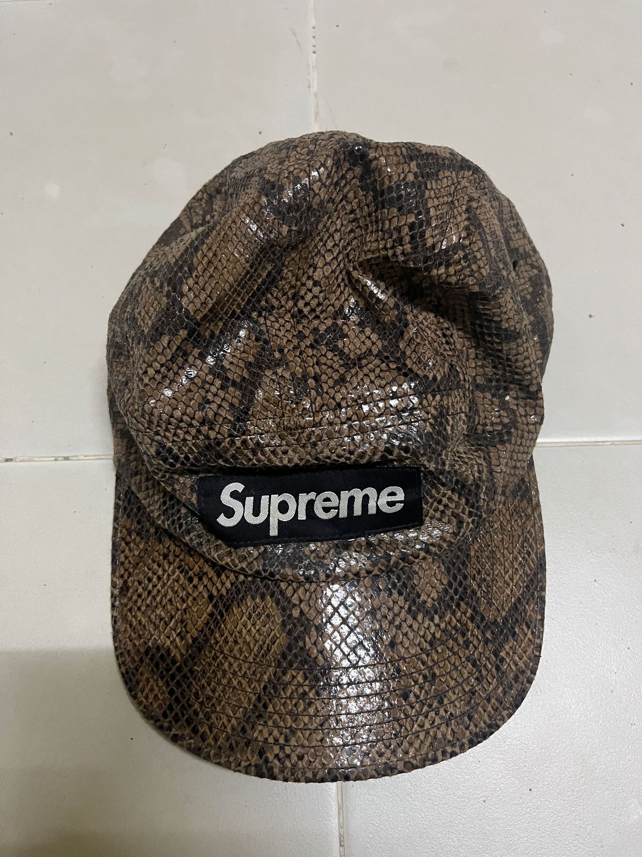 Nike × Supreme Supreme Nike ACG Gold Snakeskin Panel Hat Cap | Grailed