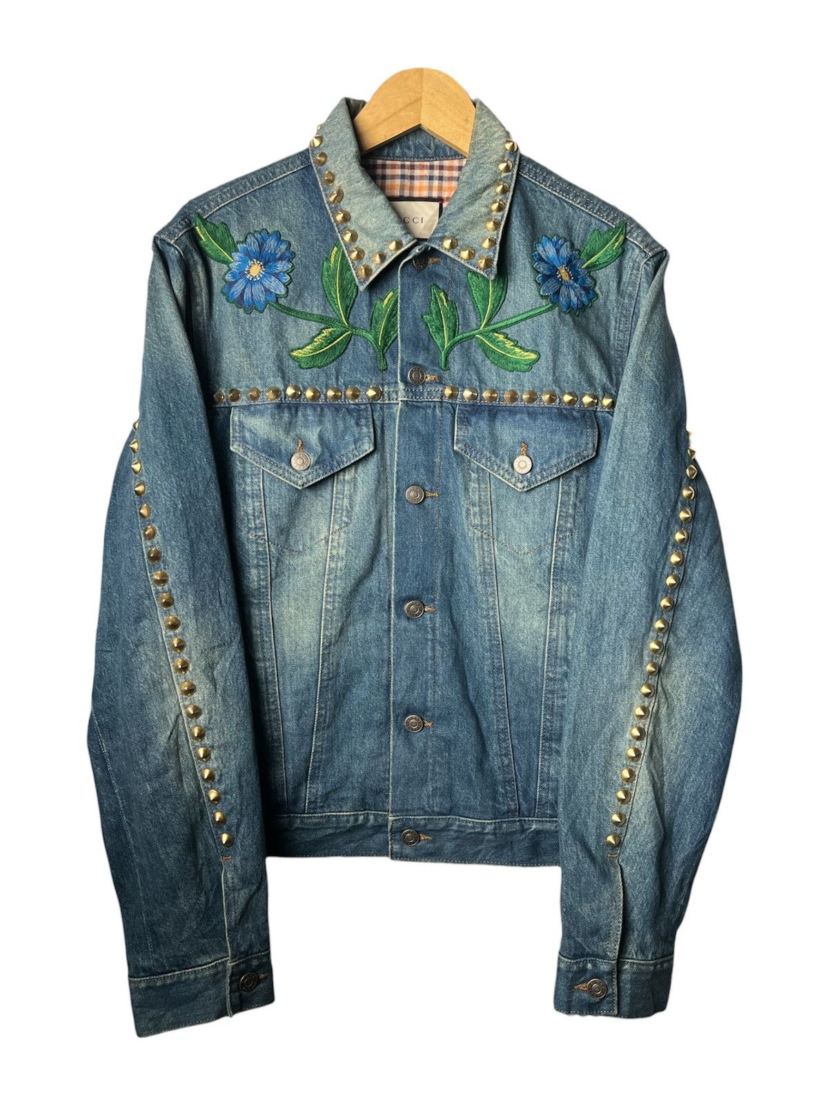 Gucci Gucci Mare Gothicum Embroidered Studded Denim Jacket Size US M / EU 48-50 / 2 - 2 Thumbnail