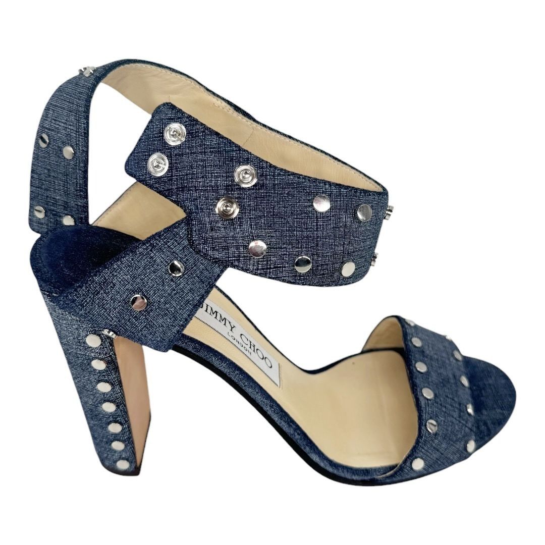 Jimmy Choo Jimmy Choo Denim Studded Sandals Size US 9.5 / IT 39.5 - 3 Thumbnail
