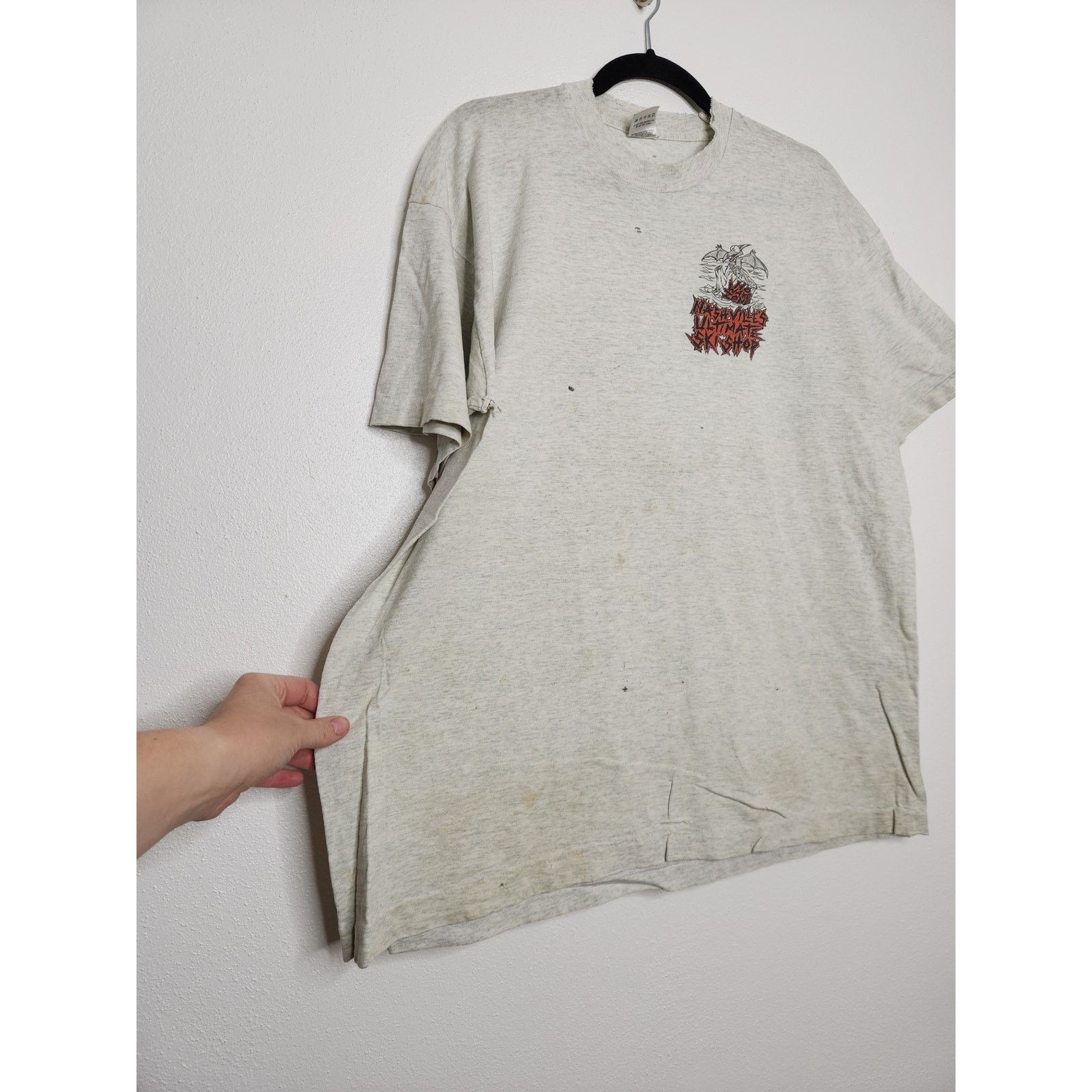 Fruit Of The Loom Vintage Nashville No Wake Zone Ski Shop Cavemen Art Thrashed Size US XL / EU 56 / 4 - 6 Thumbnail
