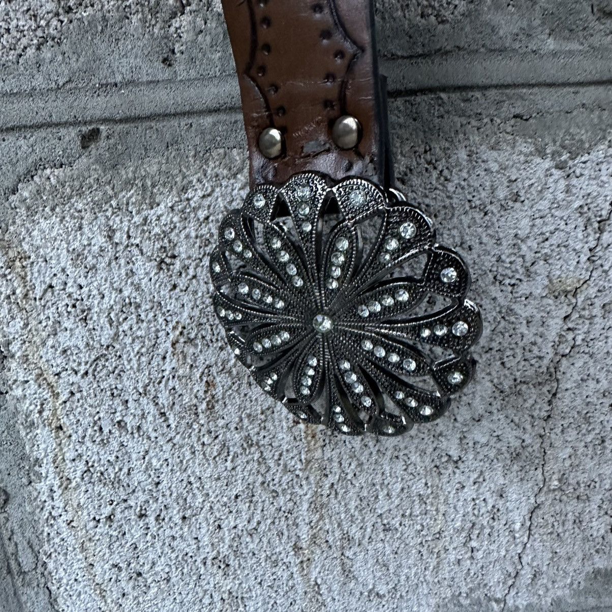 Japanese Brand Vintage Women’s Leather Belt 92 cm crazy western 00s USA Size ONE SIZE - 4 Thumbnail