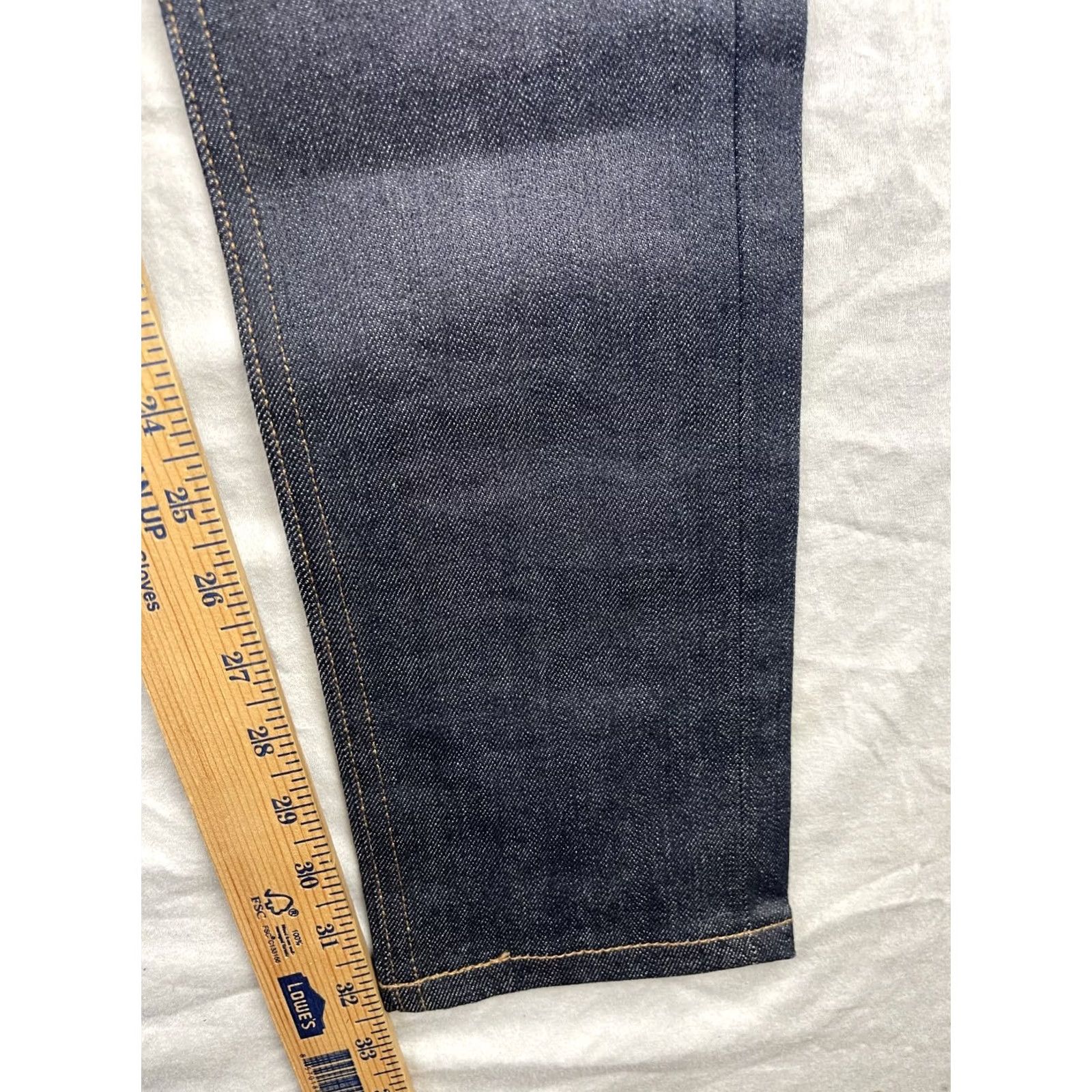 Vintage Naked & Famous Jeans Womens 25x32 Inseam High Skinny Nightshade Stretch Selvedge Jeans Size 42" / US 20 - 4 Thumbnail