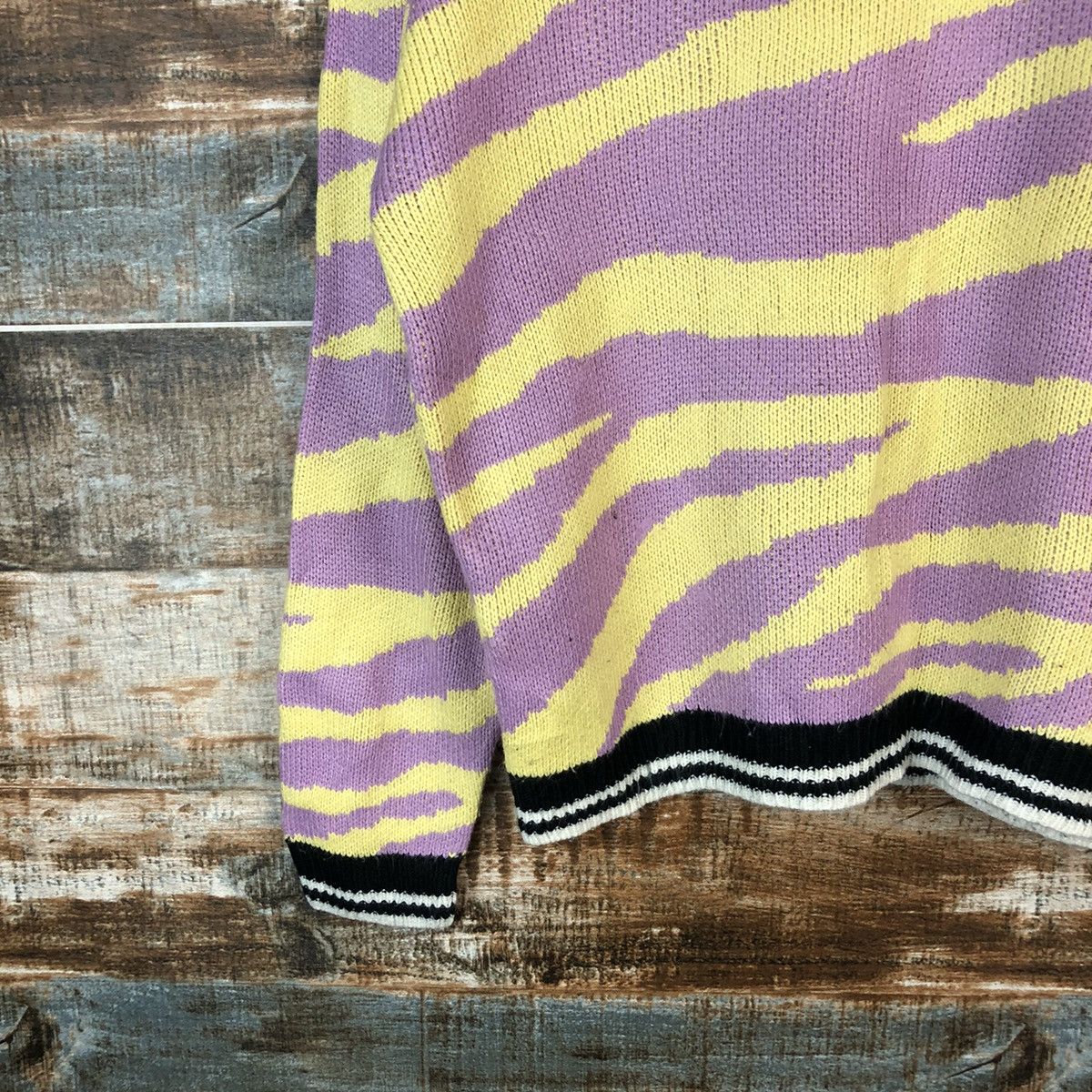 Homespun Knitwear × Japanese Brand Jenni Love Pink/Yellow tiger stripe Knitwear #A1342 Size M / US 6-8 / IT 42-44 - 7 Thumbnail