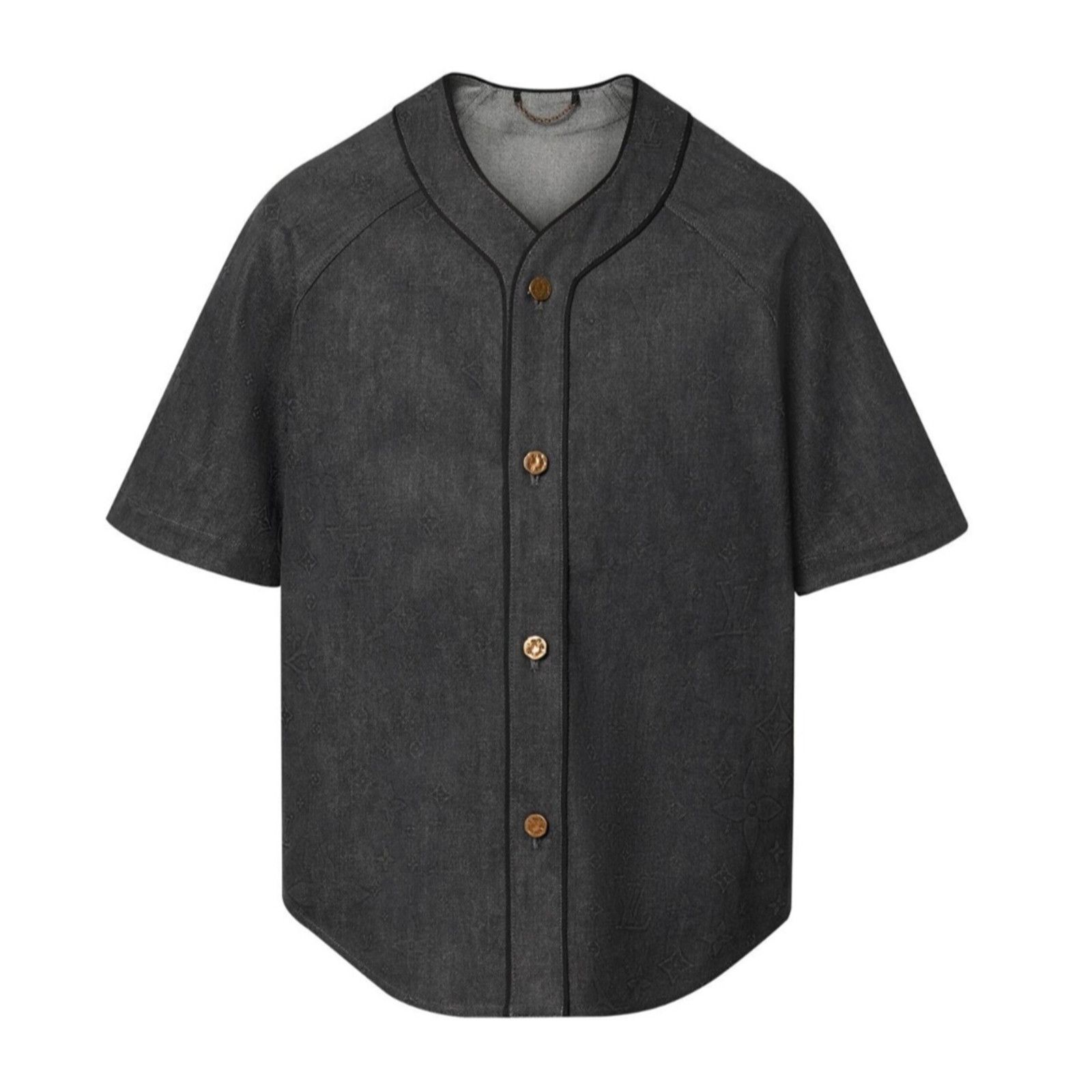 Louis Vuitton Louis Vuitton Black Embossed Monogram Logo Baseball Shirt Size US L / EU 52-54 / 3 - 1 Thumbnail