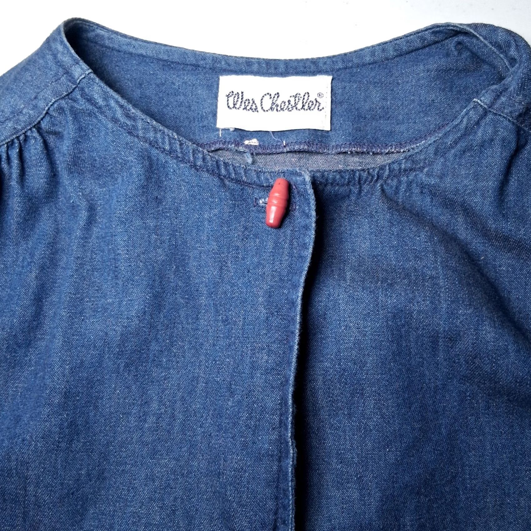 Vintage VINTAGE Wes Chestler Cross Stitch Chambray Shirt L/XL Blue Open Front Woman Regular Long Sleeve Round Neck Button Casual Cotton Chambray Handmade Size L / US 10 / IT 46 - 7 Thumbnail