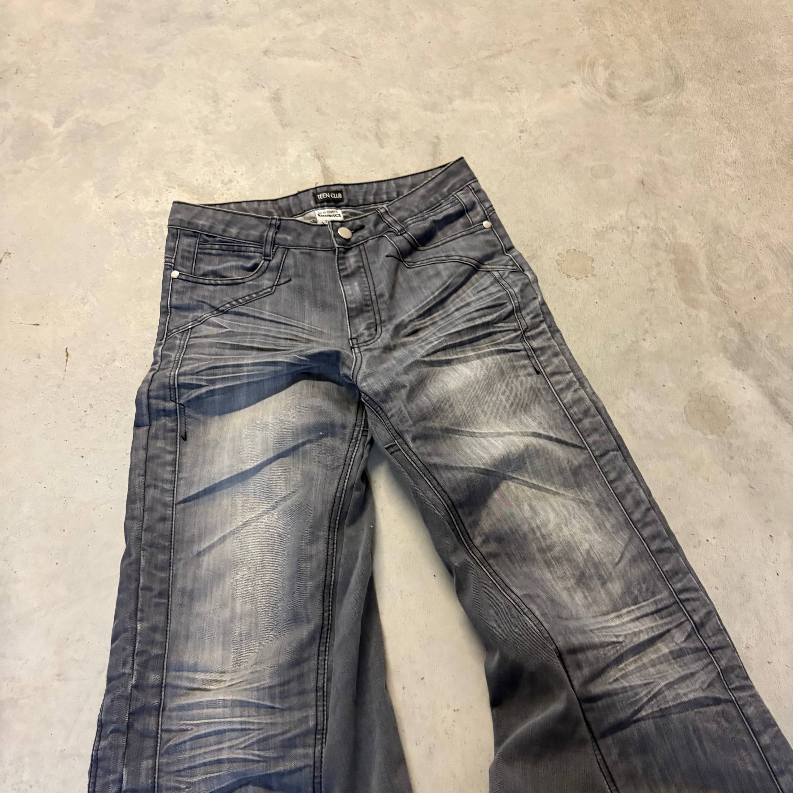 Japanese Brand Low Rise Faded Gray Jeans – Handmade Y2K Size US 29 - 5 Thumbnail