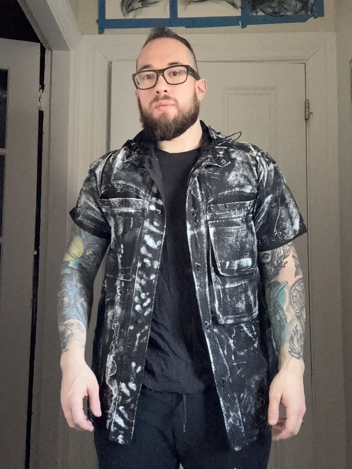Gall Gall Laboratories Button up hooded tee slash affect Size US L / EU 52-54 / 3 - 3 Thumbnail