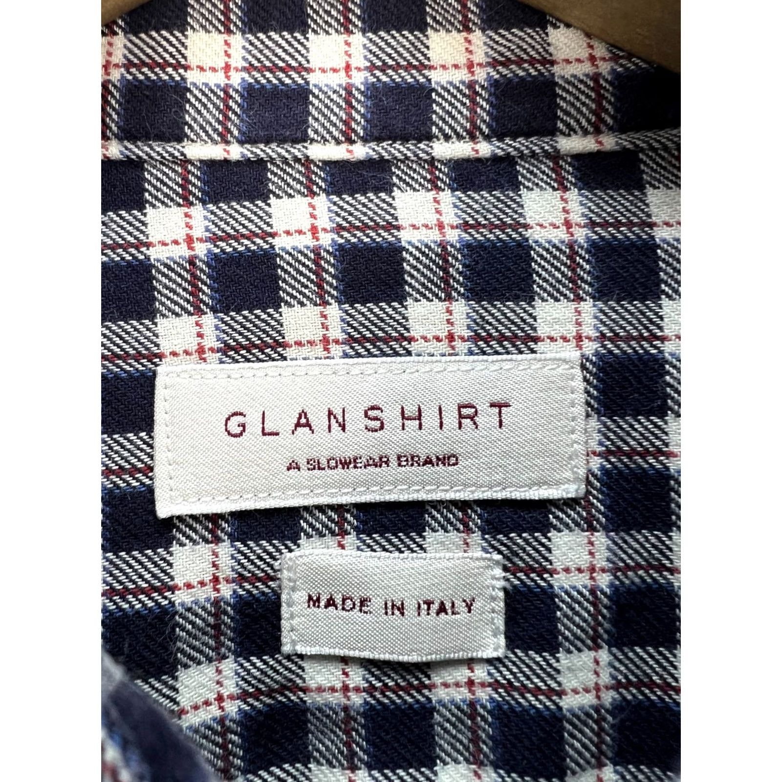 Glanshirt Glanshirt Dress Shirt Multicolor Check 100% Cotton Italy 38/15 Long Sleeve Button Collar Men's Size 38R - 4 Thumbnail