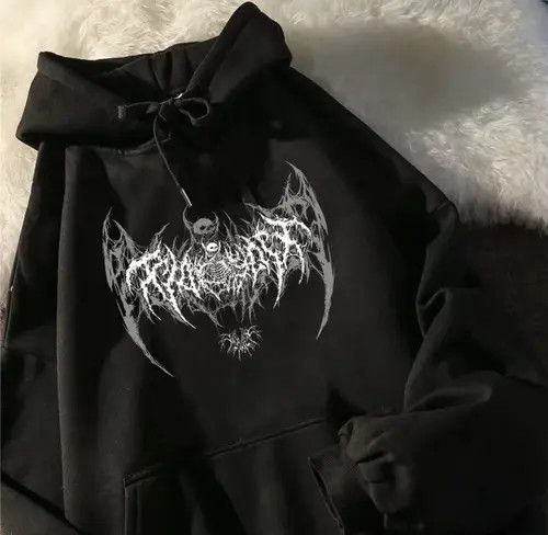 image of Vintage Suicideboys Inspired Ghostmane Inspired Punk Emo Hoodie in Black, Men's (Size Large)