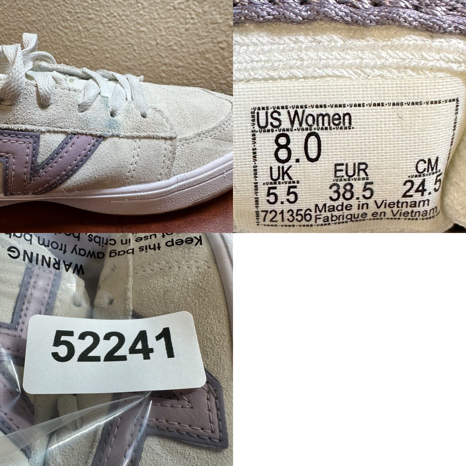 Vans VANS Vintage Womens Sneaker White Suede Low Top Old Skool Lace Up Comfort Leather Logo Sports 90s Mens Womens Girls Size M / US 6-8 / IT 42-44 - 9 Thumbnail