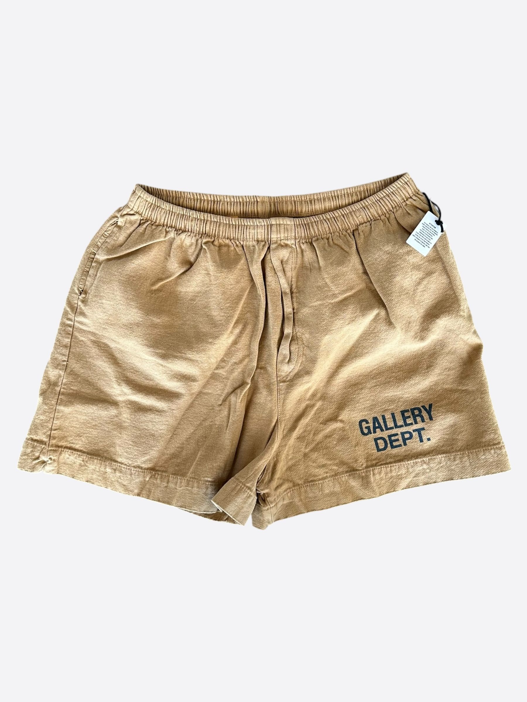 Gallery Dept. Gallery Dept Tan & Black Logo Zuma Shorts Size US 34 / EU 50 - 1 Thumbnail