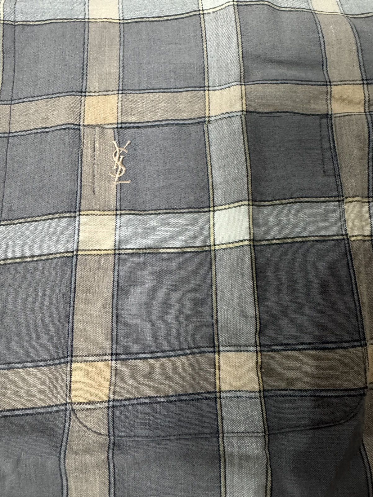 Yves Saint Laurent VINTAGE YVES SAINT LAURENT CHECK SHORT SLEEVE Size US L / EU 52-54 / 3 - 4 Thumbnail