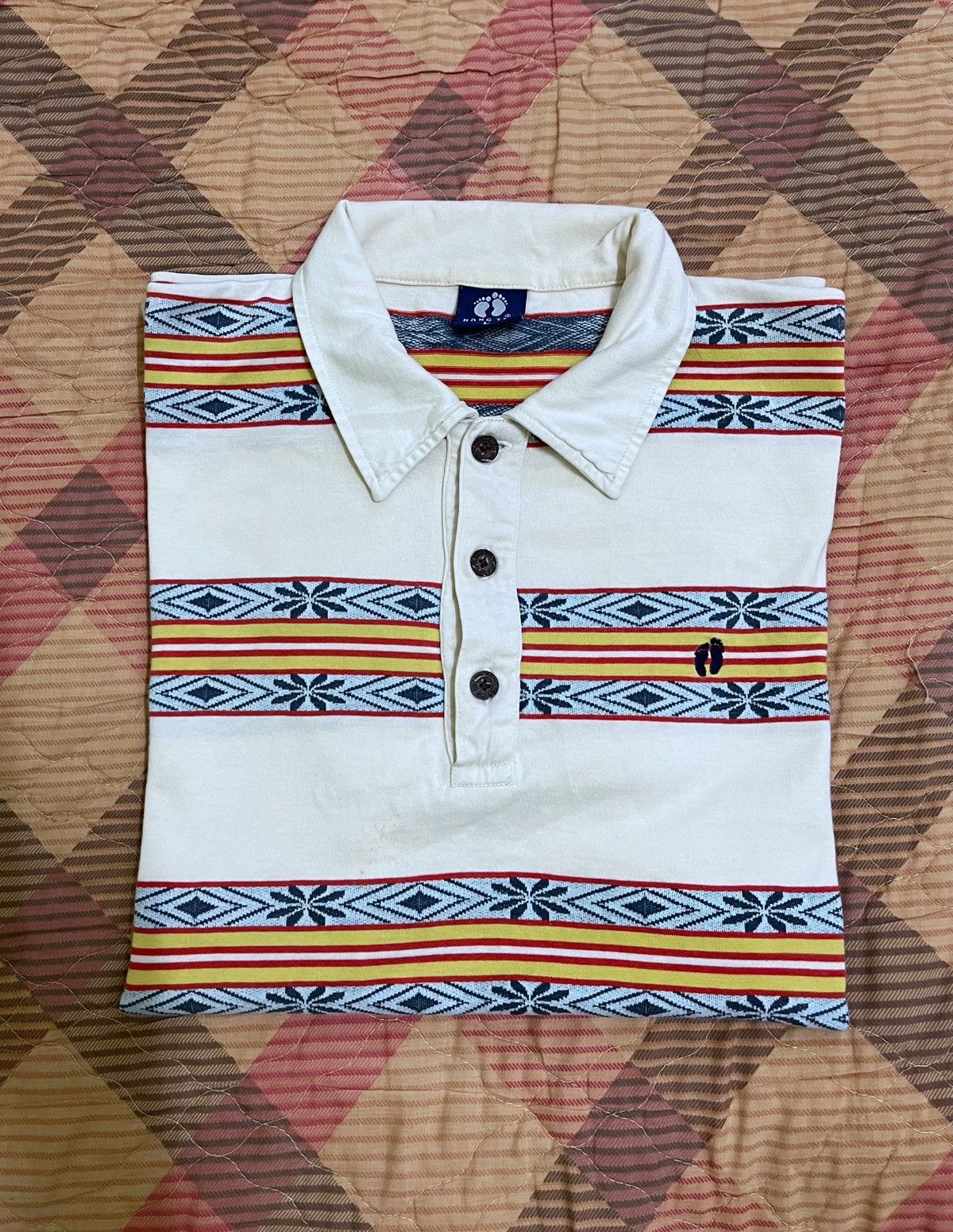 Hang Ten × Vintage Vintage Hang Ten Polo Shirt L Stripes Native Navajo Surfing Size US L / EU 52-54 / 3 - 2 Thumbnail