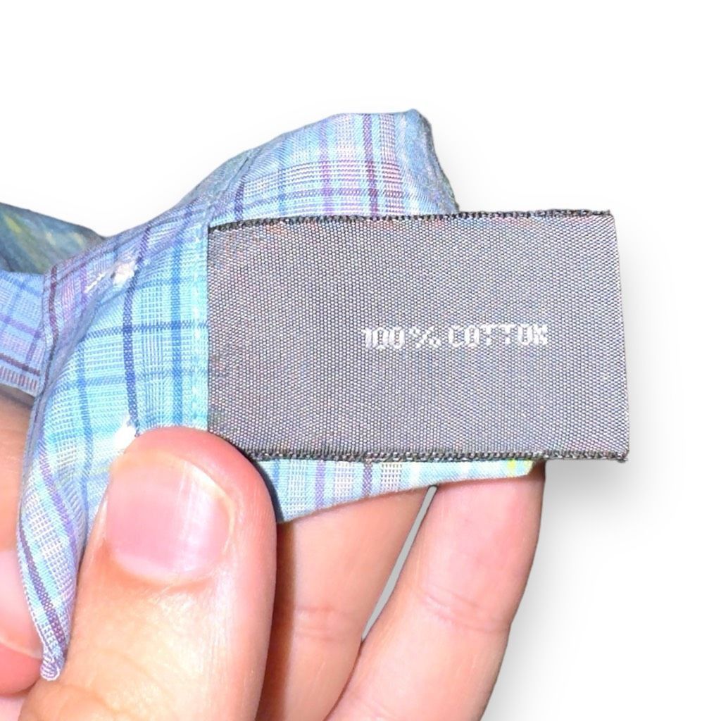 Robert Talbott Talbots for Men Teal Blue Check Twill Button Down Shirt L Size US L / EU 52-54 / 3 - 7 Thumbnail